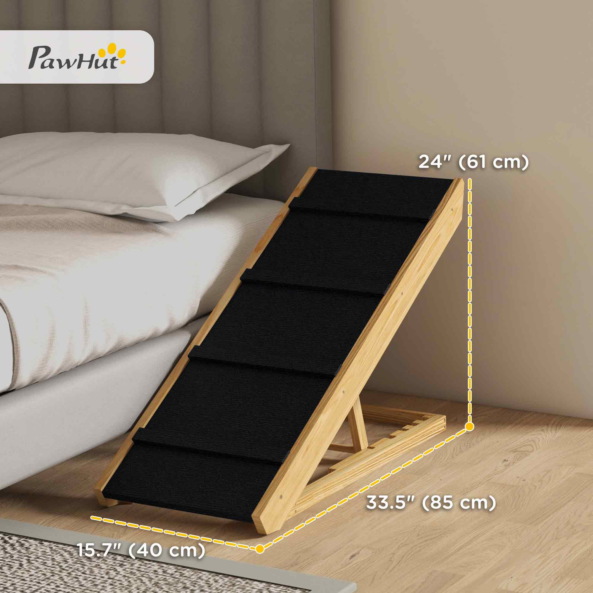 Adjustable Dog Ramp for Bed, Sofa, with Non-Slip Surface, Folding Dog Stair for Small, Medium, Large Dogs-Dogs-DECOROLALA