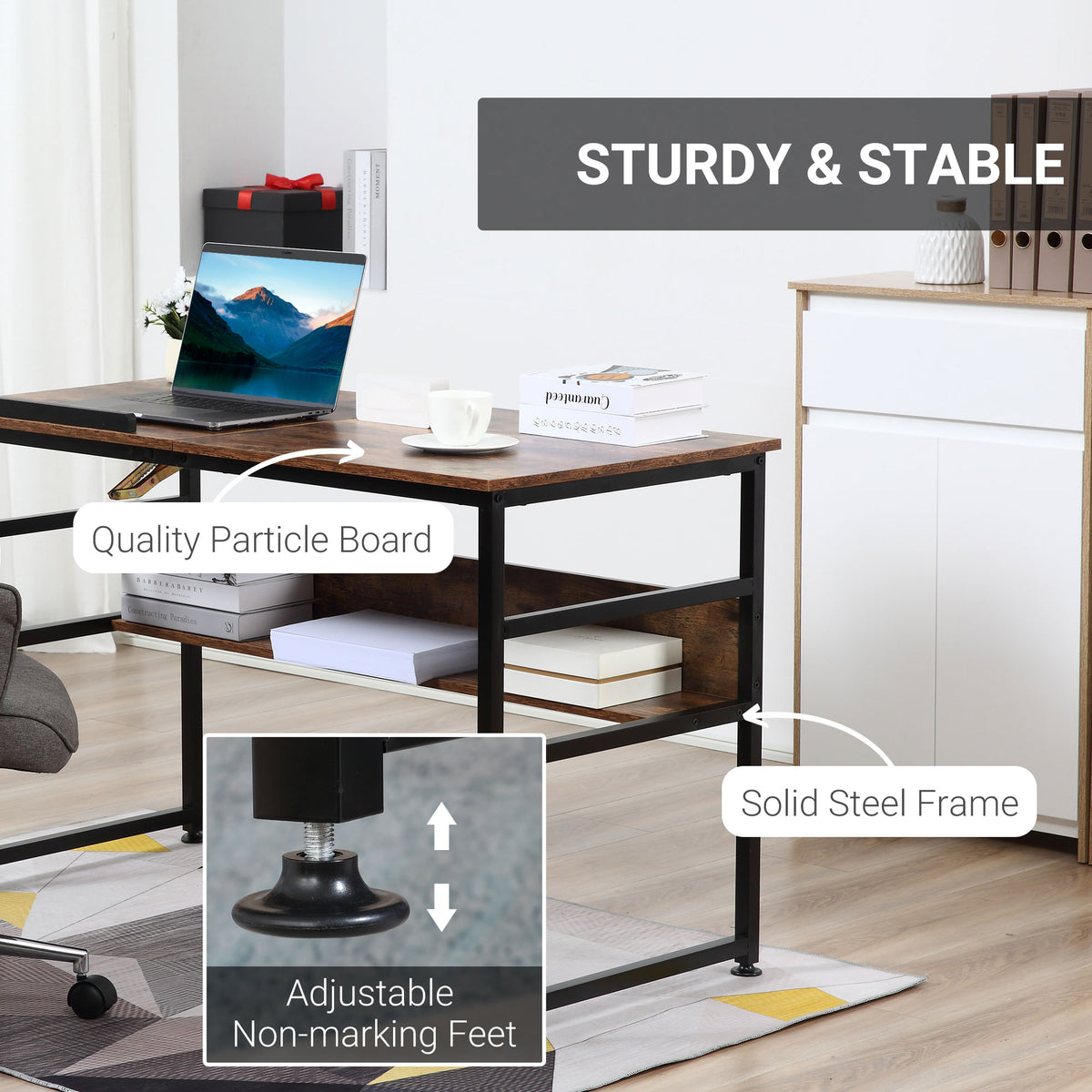 Adjustable Drafting Table - Rustic Brown Art Desk 47"-Office Products > Office Furniture > Office Desks & Work Stations > Writing Desks-DECOROLALA