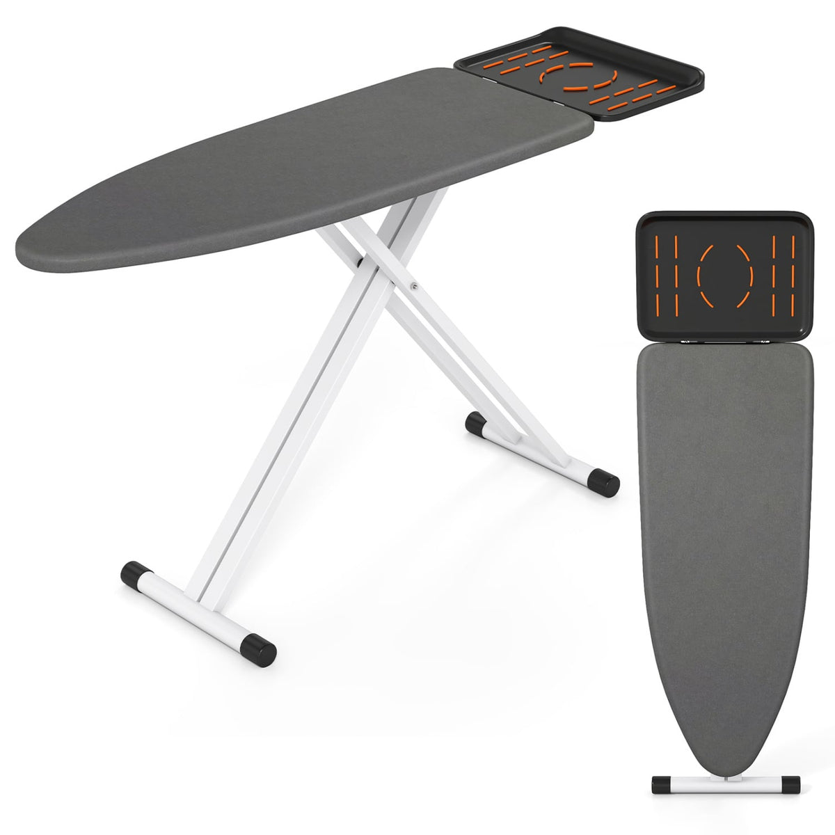 Adjustable Foldable Full Size Ironing Board - Grey Aluminum-Dryers-DECOROLALA