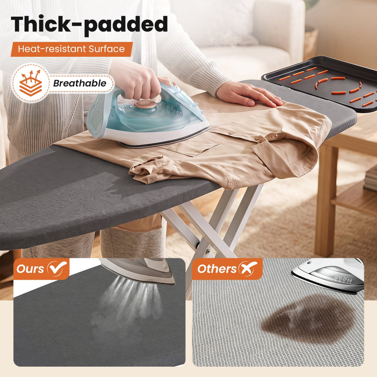 Adjustable Foldable Full Size Ironing Board - Grey Aluminum-Dryers-DECOROLALA