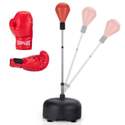 Adjustable Freestanding Punching Bag with Boxing Gloves-Red-Boxing & Martial Arts-DECOROLALA