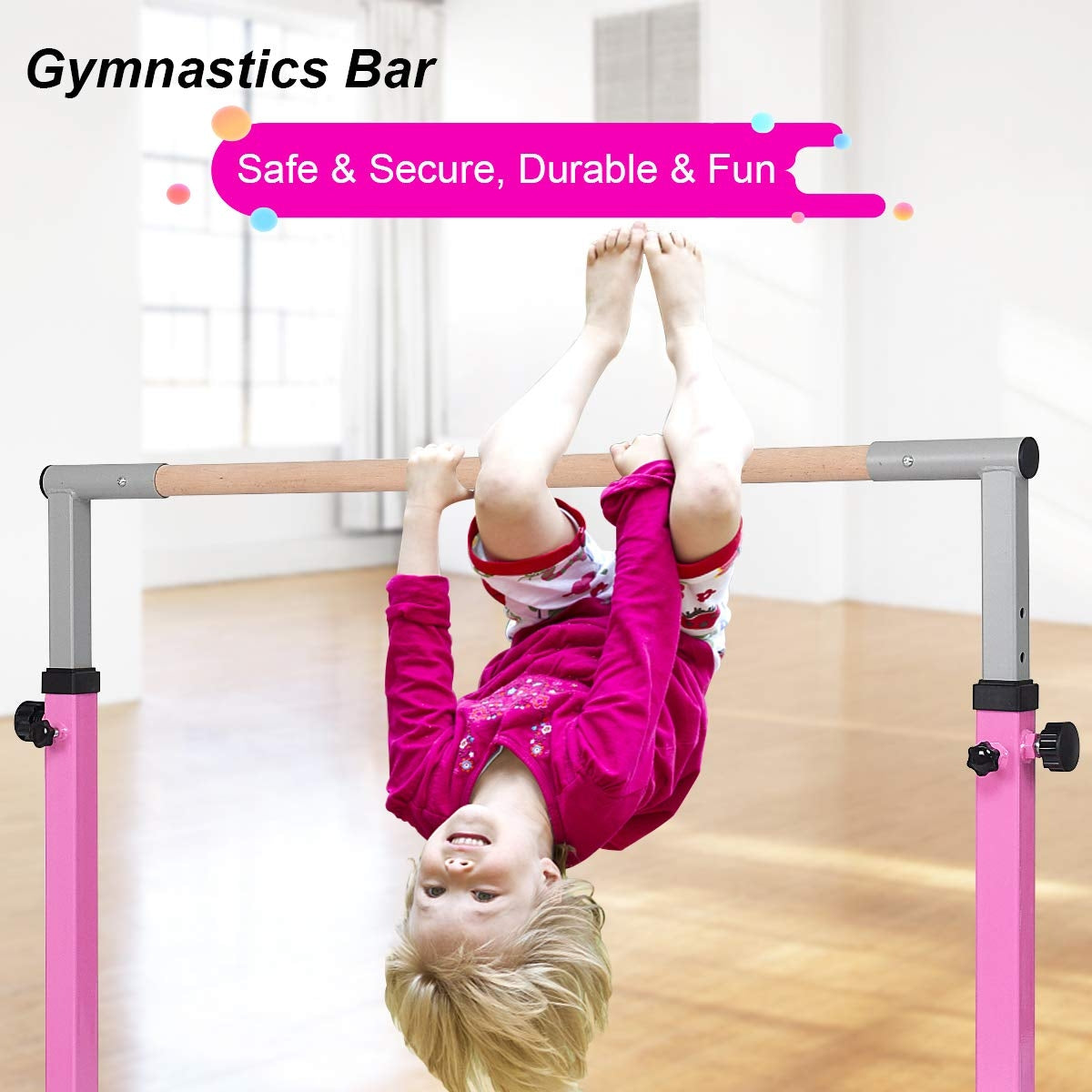 Adjustable Gymnastics Bar Horizontal Bar for Kids