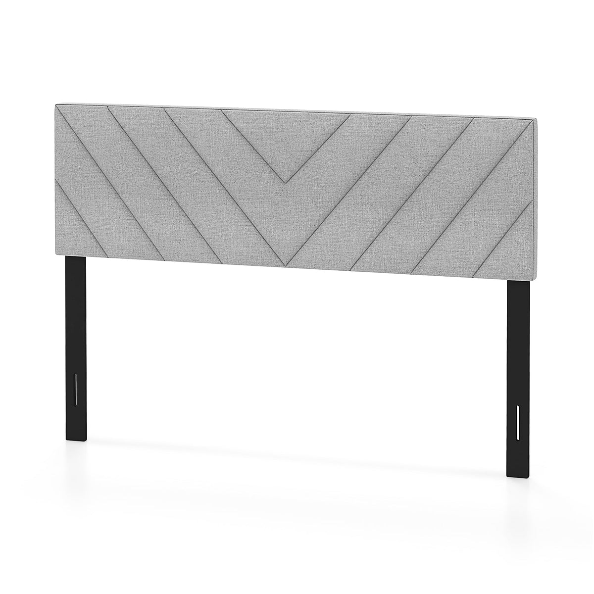 Adjustable Linen Upholstered Headboard - Gray Full/Queen Bed-Headboards-DECOROLALA