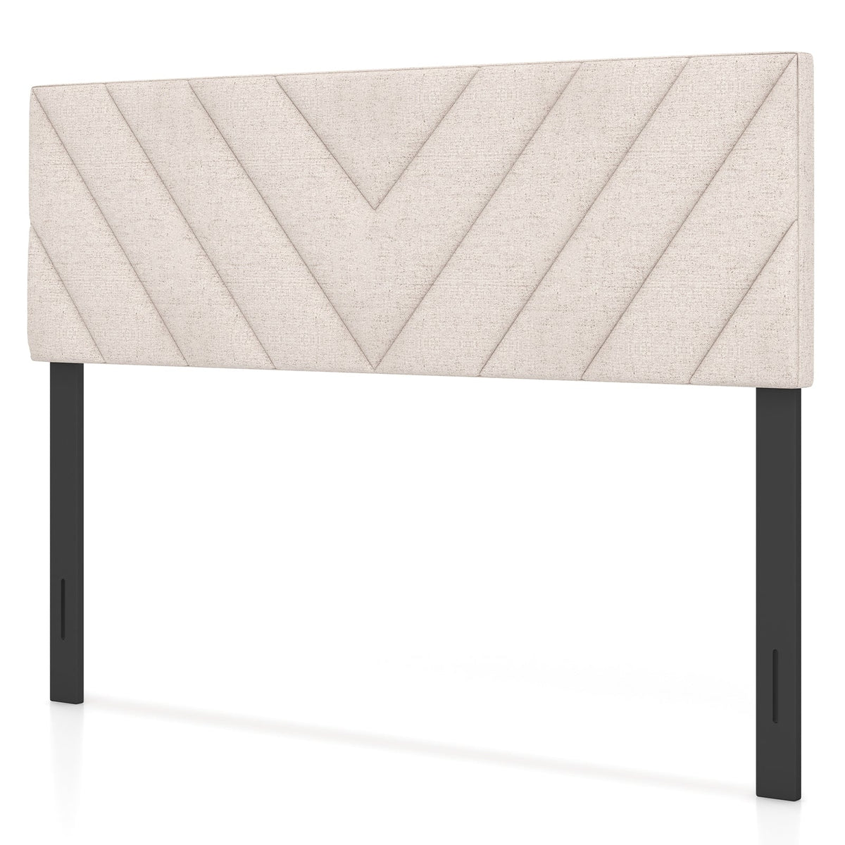 Adjustable Linen Upholstered Headboard - Gray Full/Queen Bed-Headboards-DECOROLALA