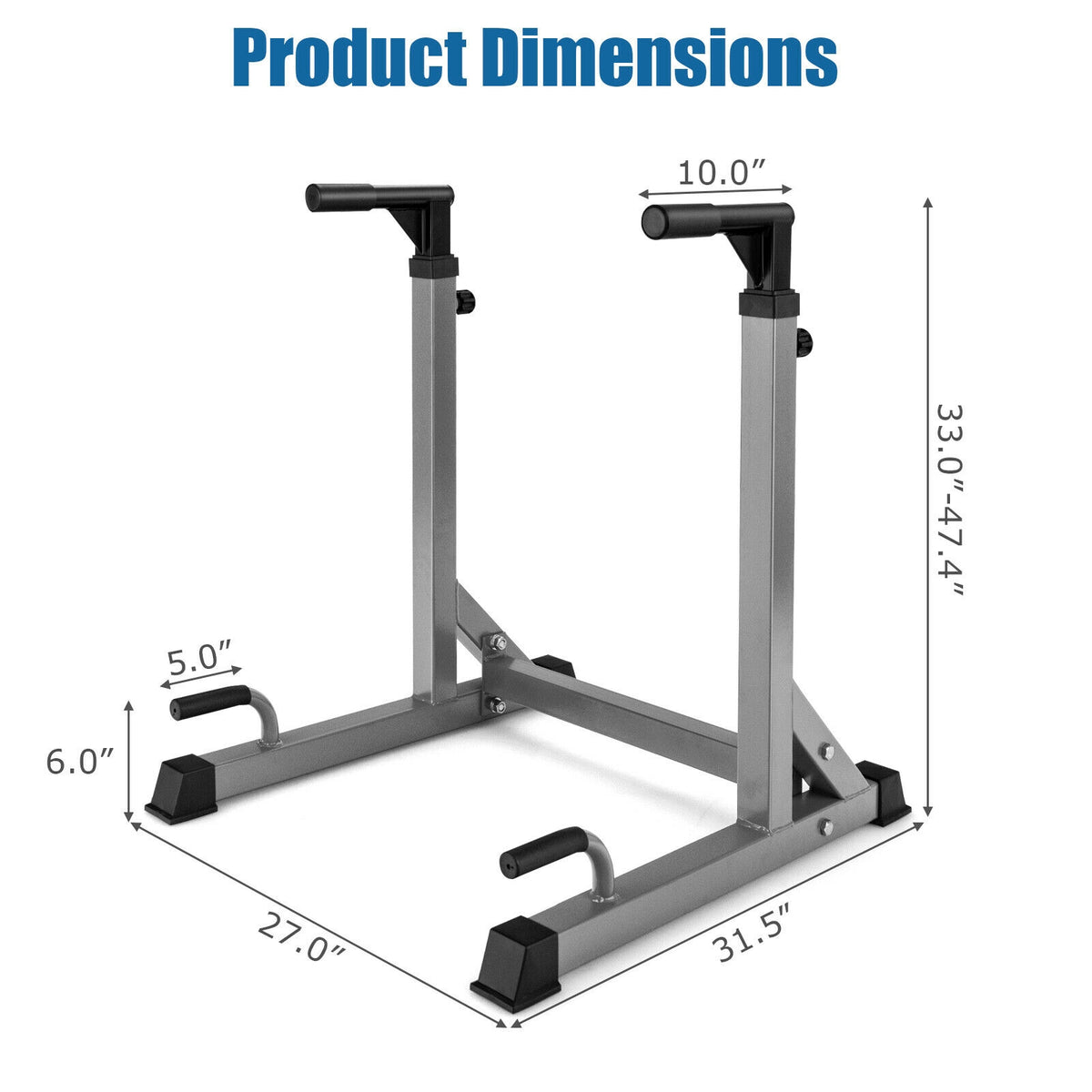 Adjustable Multi-function Dip-up Station for Power Training-Red-Silver-Weight Lifting Benches, Racks & Bars-DECOROLALA
