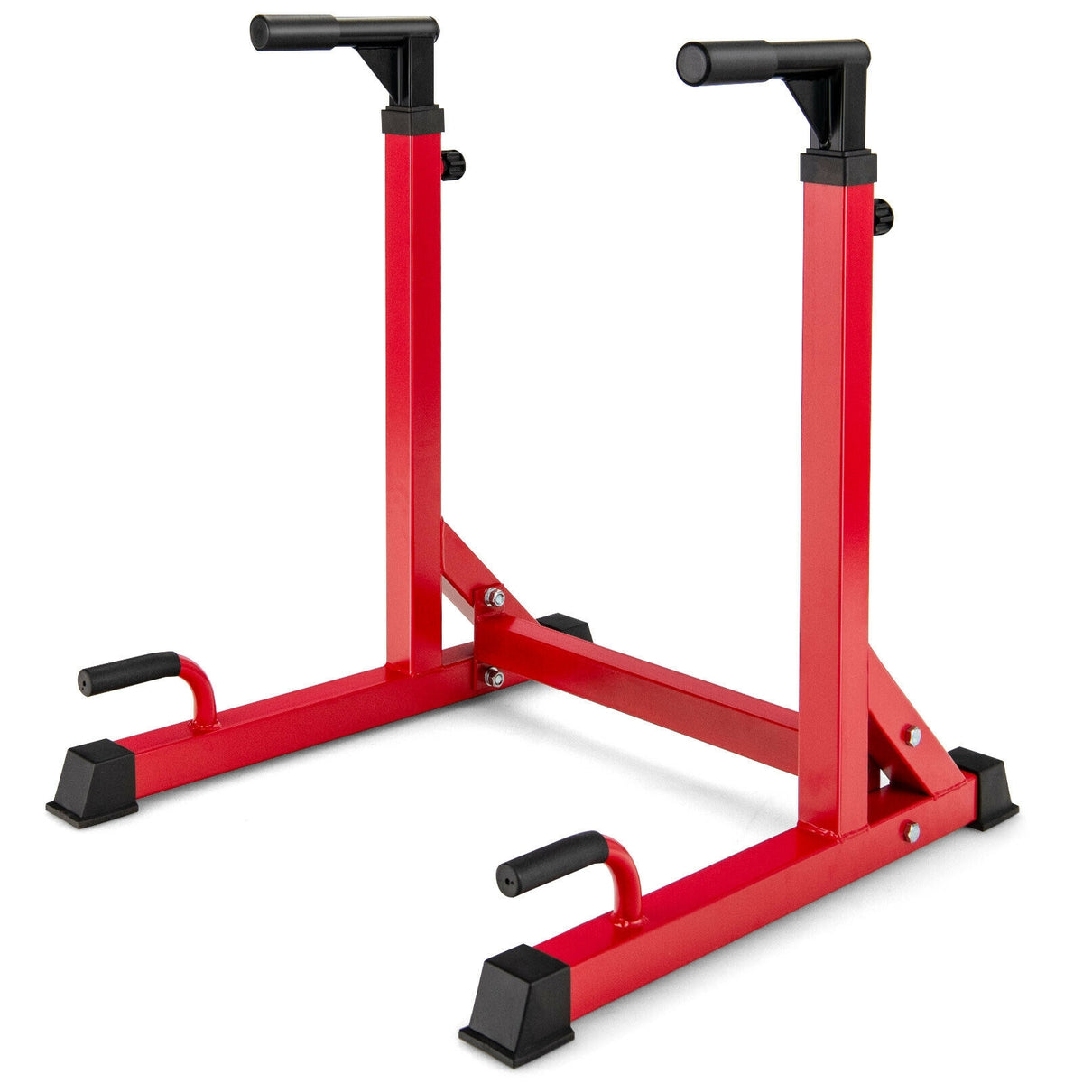 Adjustable Multi-function Dip-up Station for Power Training-Red-Weight Lifting Benches, Racks & Bars-DECOROLALA