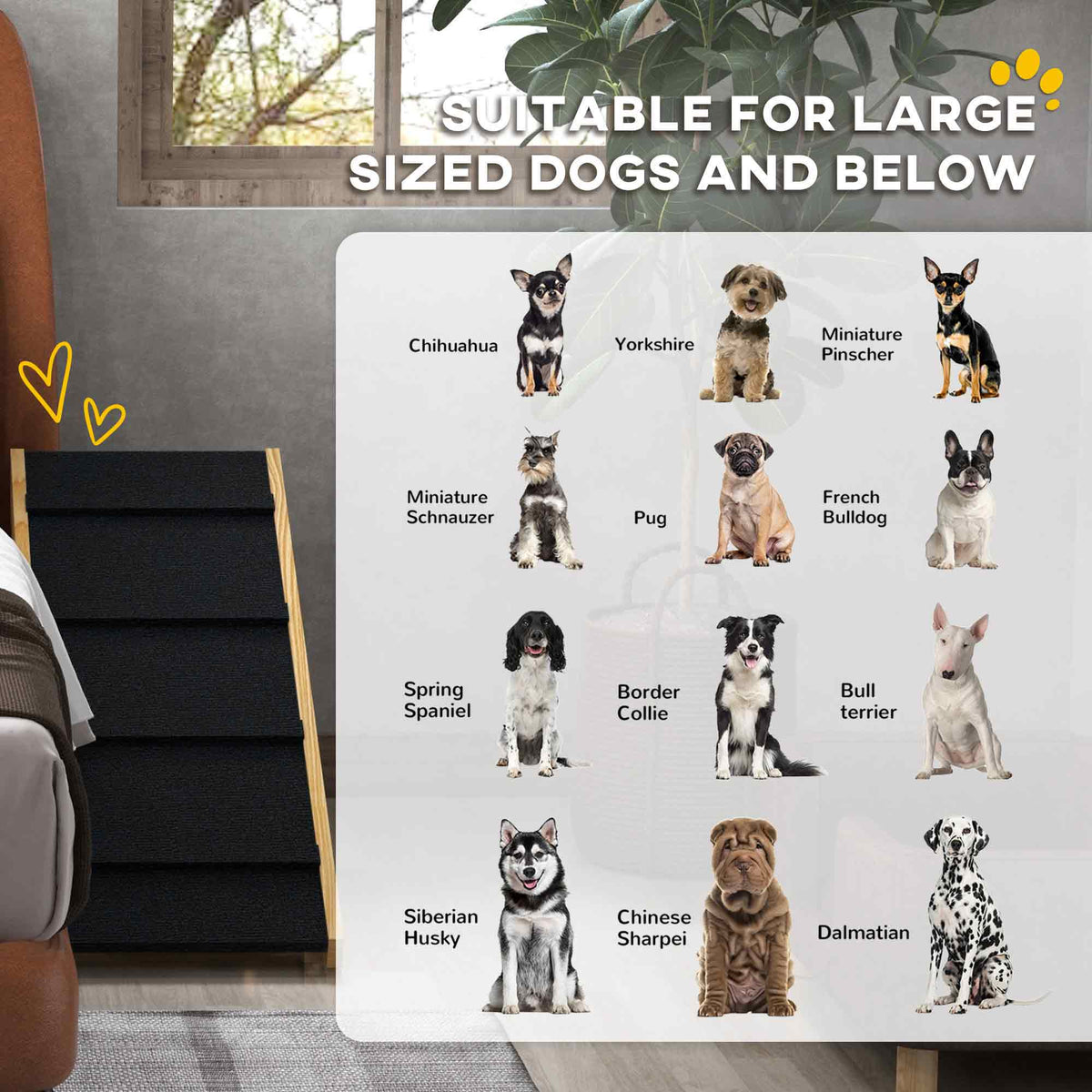 Adjustable Pine Wood Folding Dog Ramp - Non-Slip Natural Finish-Dogs-DECOROLALA