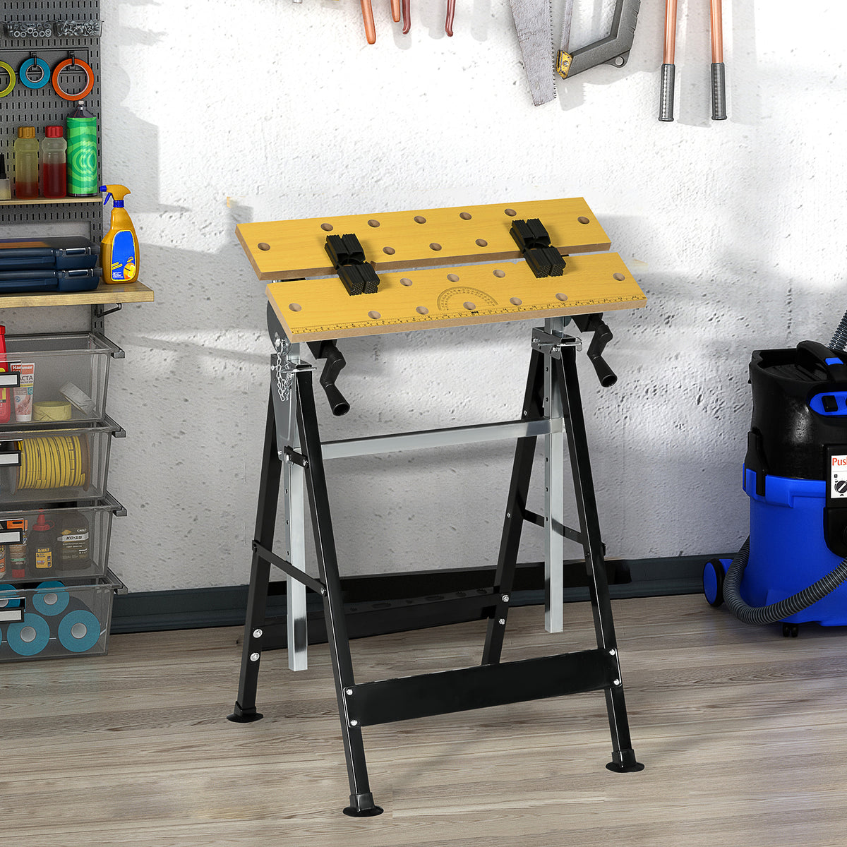 Adjustable Portable Workbench - 220lbs Capacity-Home Improvement > Tools > Tool Organizers-DECOROLALA