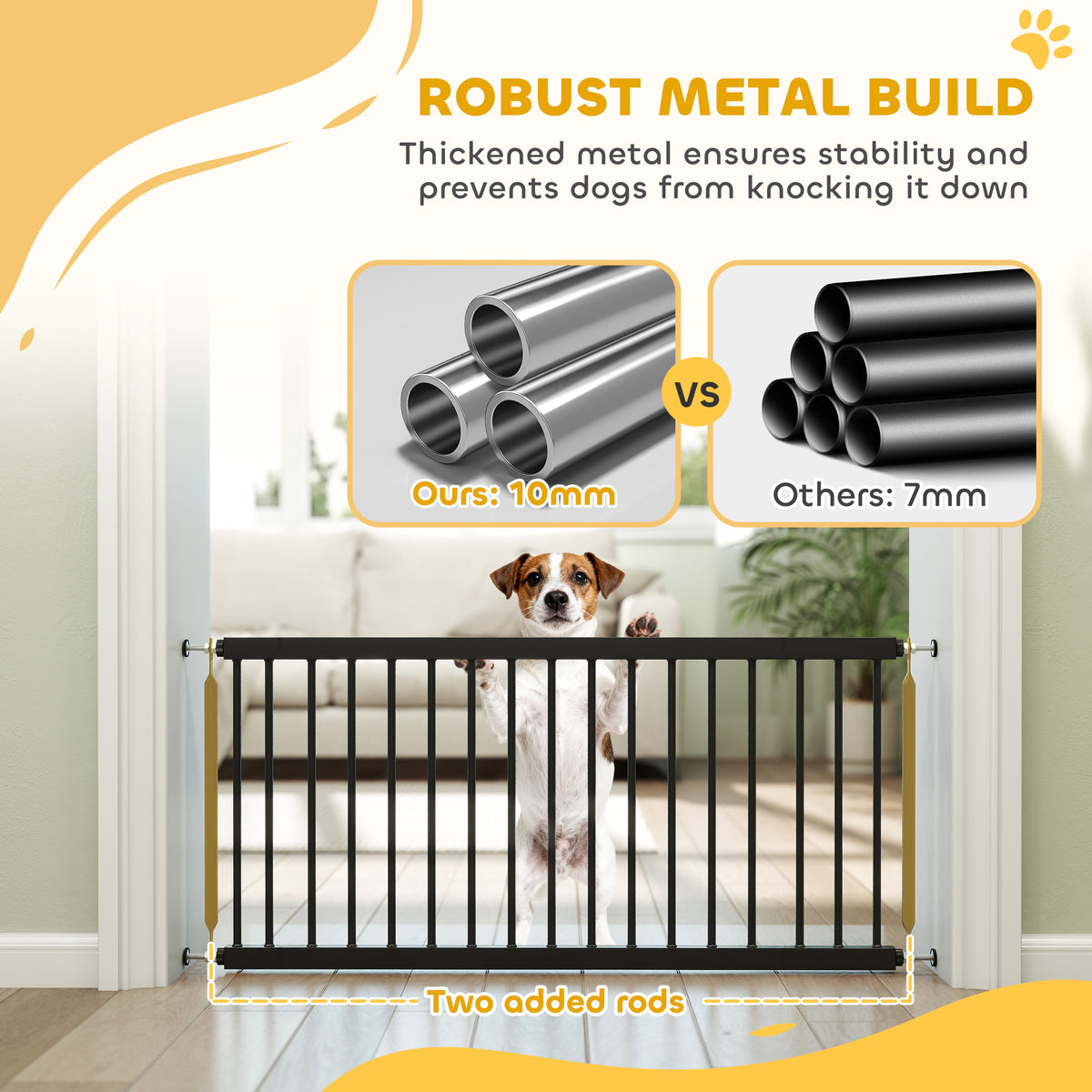 Adjustable Pressure Mount Dog Gate - Black 18" Tall 26"-37" Wide-Dogs-DECOROLALA