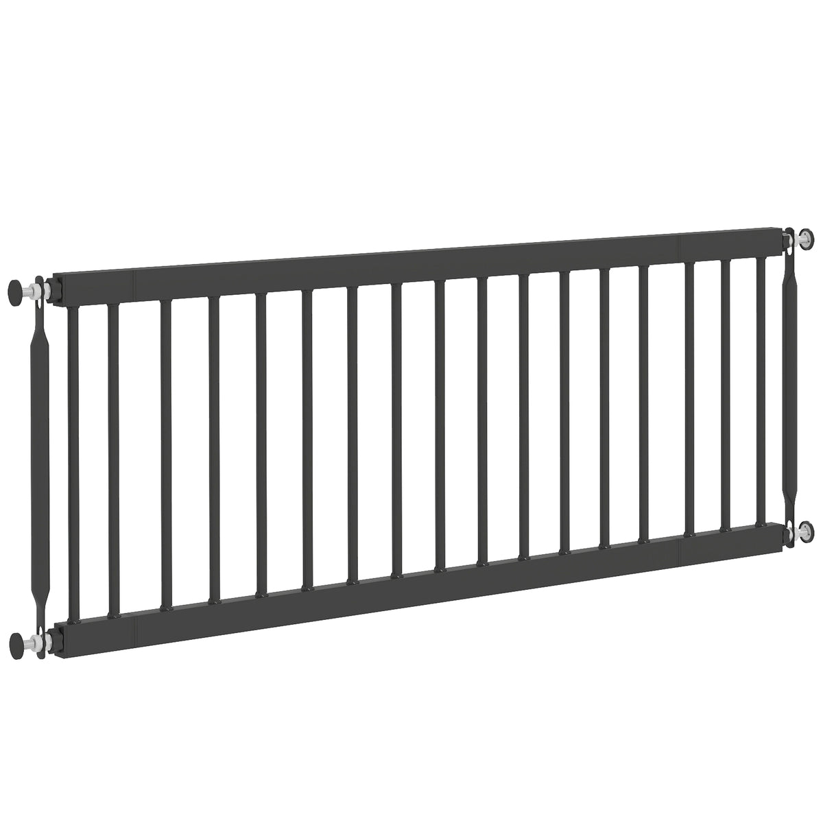 Adjustable Steel Pet Gate - 14" Tall Black Step-Over Dog Gate-Dogs-DECOROLALA