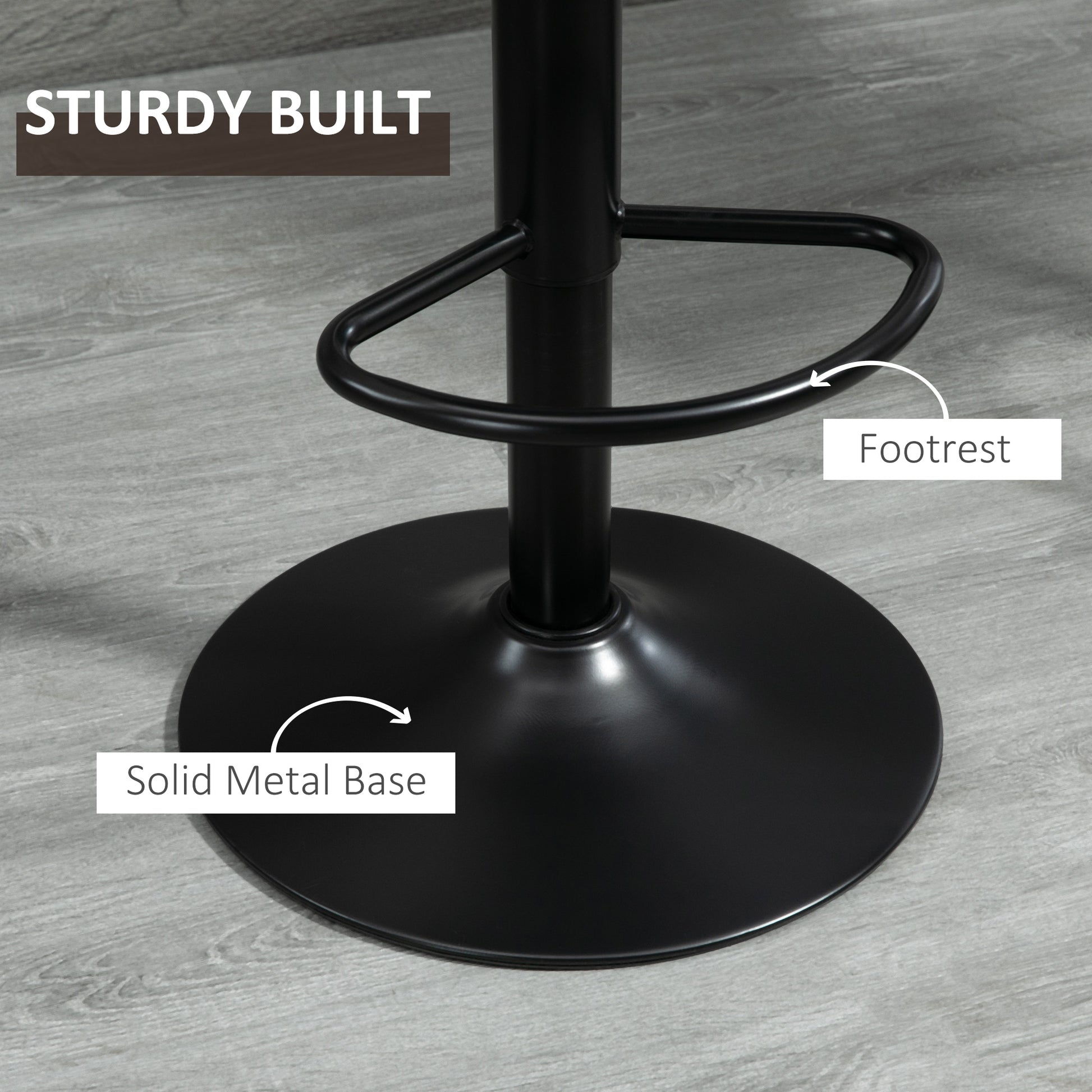 Adjustable Swivel Bar Stools - Set of 2 Brown Leathaire-Home Furnishings > Kitchen & Dining Furniture > Bar Stools-DECOROLALA