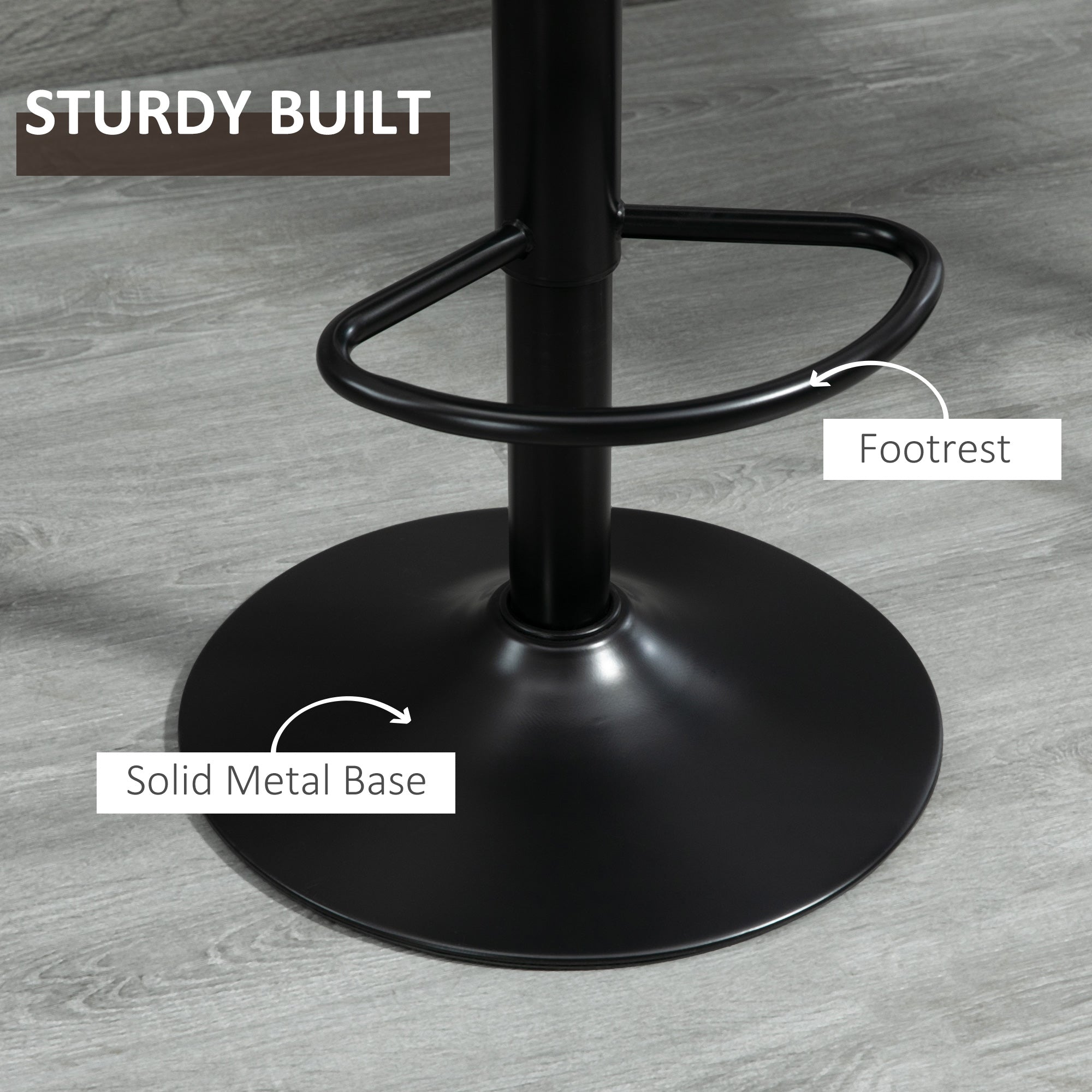 Adjustable Swivel Bar Stools - Set of 2 Brown Leathaire-Home Furnishings > Kitchen & Dining Furniture > Bar Stools-DECOROLALA
