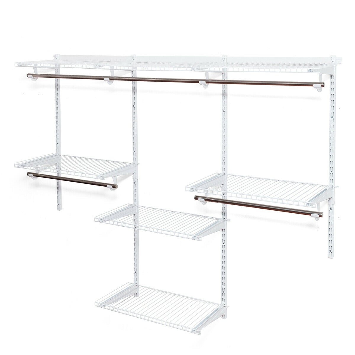 Adjustable Wall Mounted Closet Rack System with Shelf-Clothing & Closet Storage-DECOROLALA