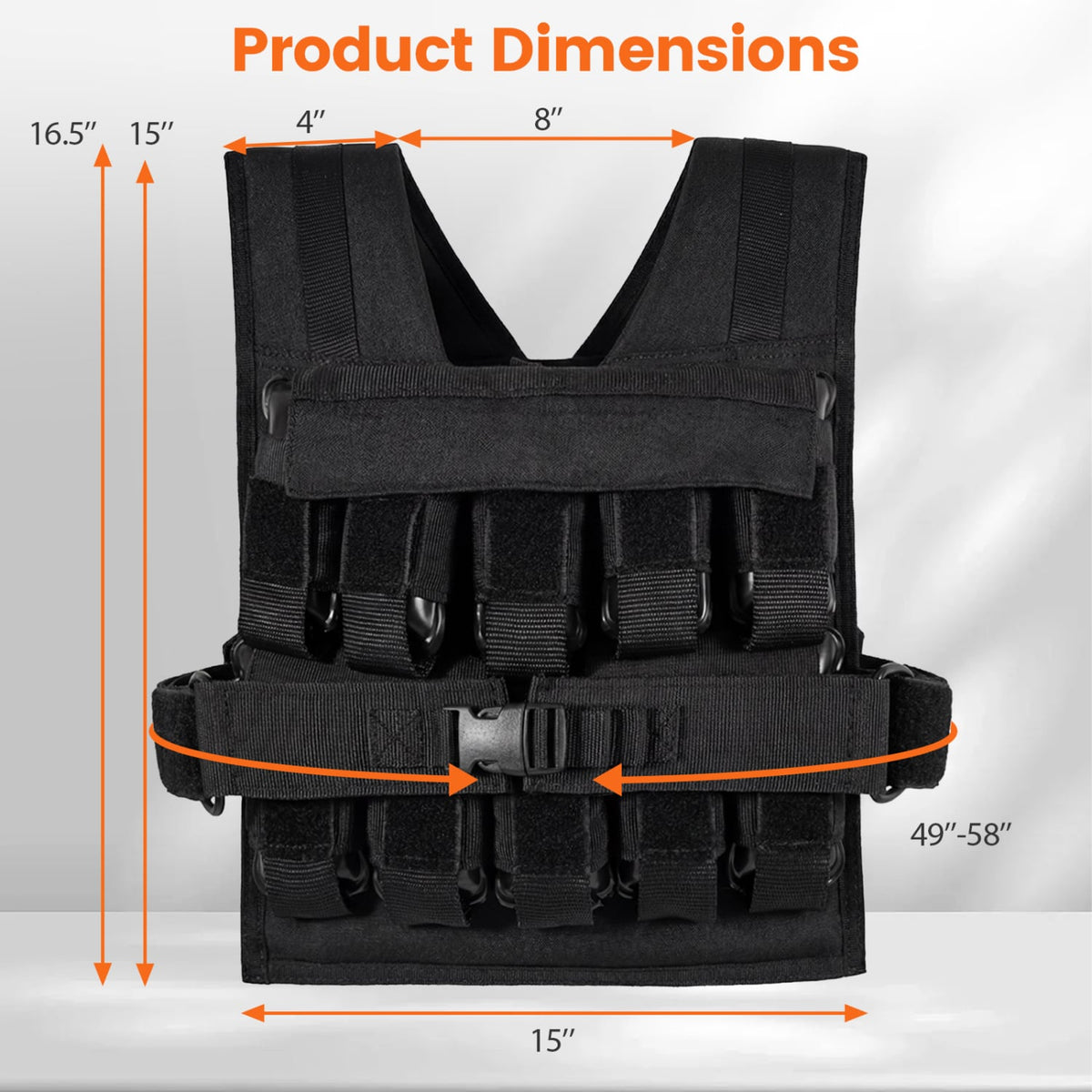 Adjustable Weighted Vest for Men and Women with Removable Iron Weights-44 lbs and L Size-Weight Lifting Accessories-DECOROLALA