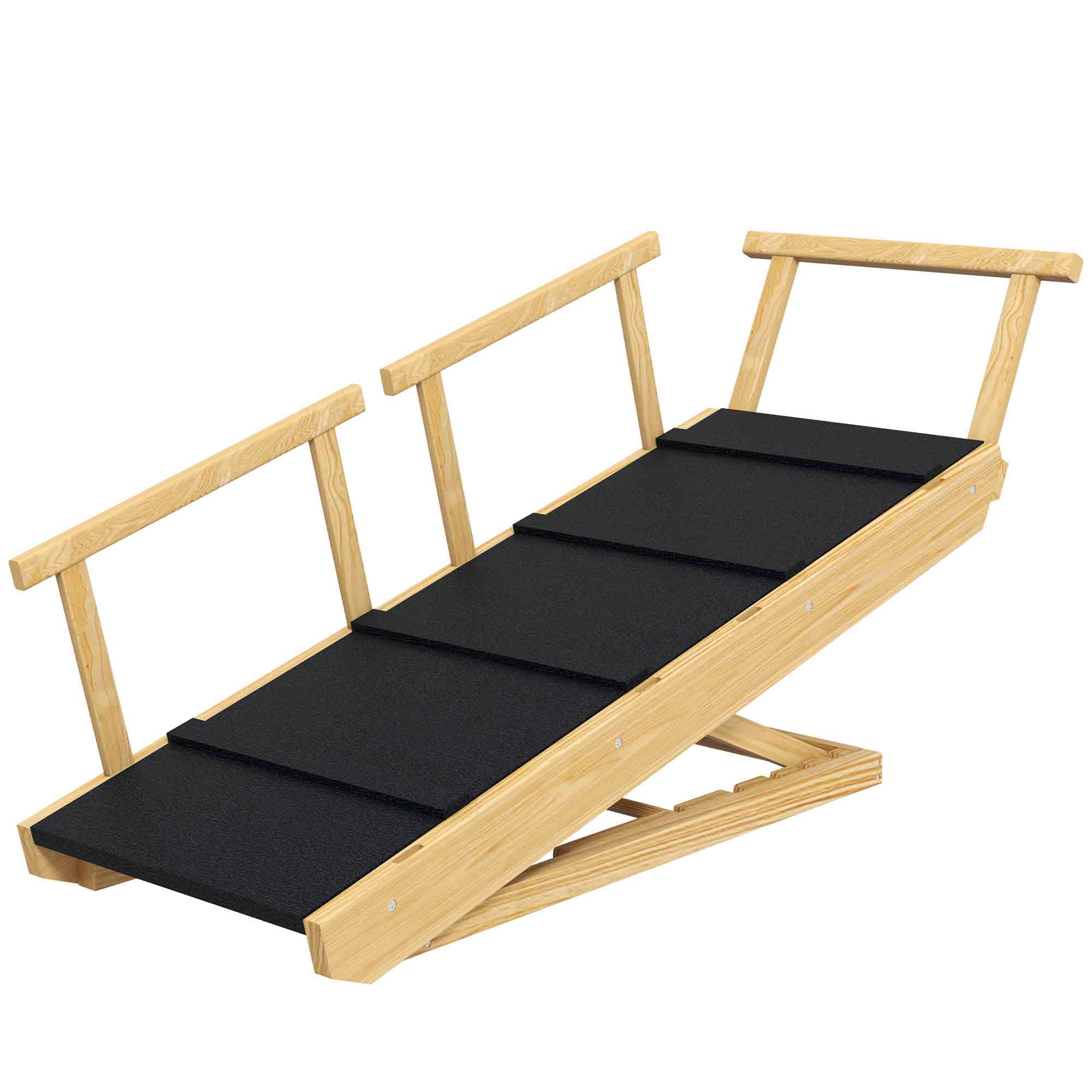 Adjustable Wooden Dog Stairs - Foldable 4-Height Pet Ramp-Dogs-DECOROLALA