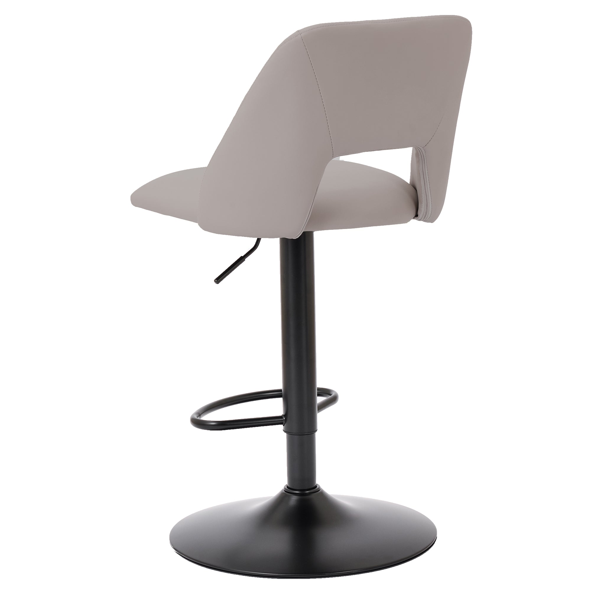 Adler Air Lift Stool - Beige Faux Leather Matte Black Base-DECOROLALA