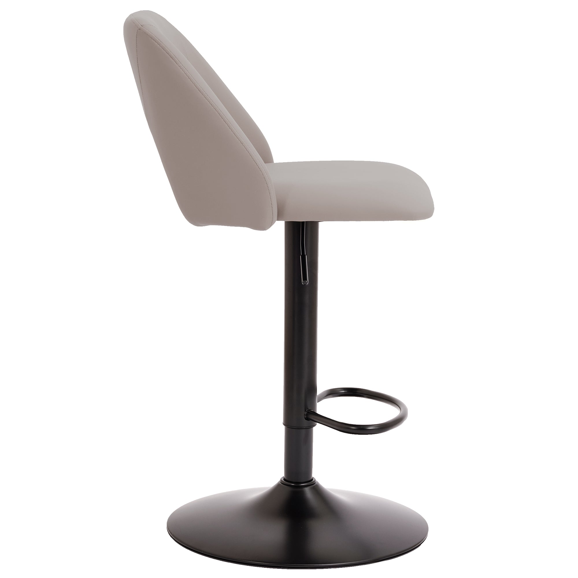 Adler Air Lift Stool - Beige Faux Leather Matte Black Base-DECOROLALA