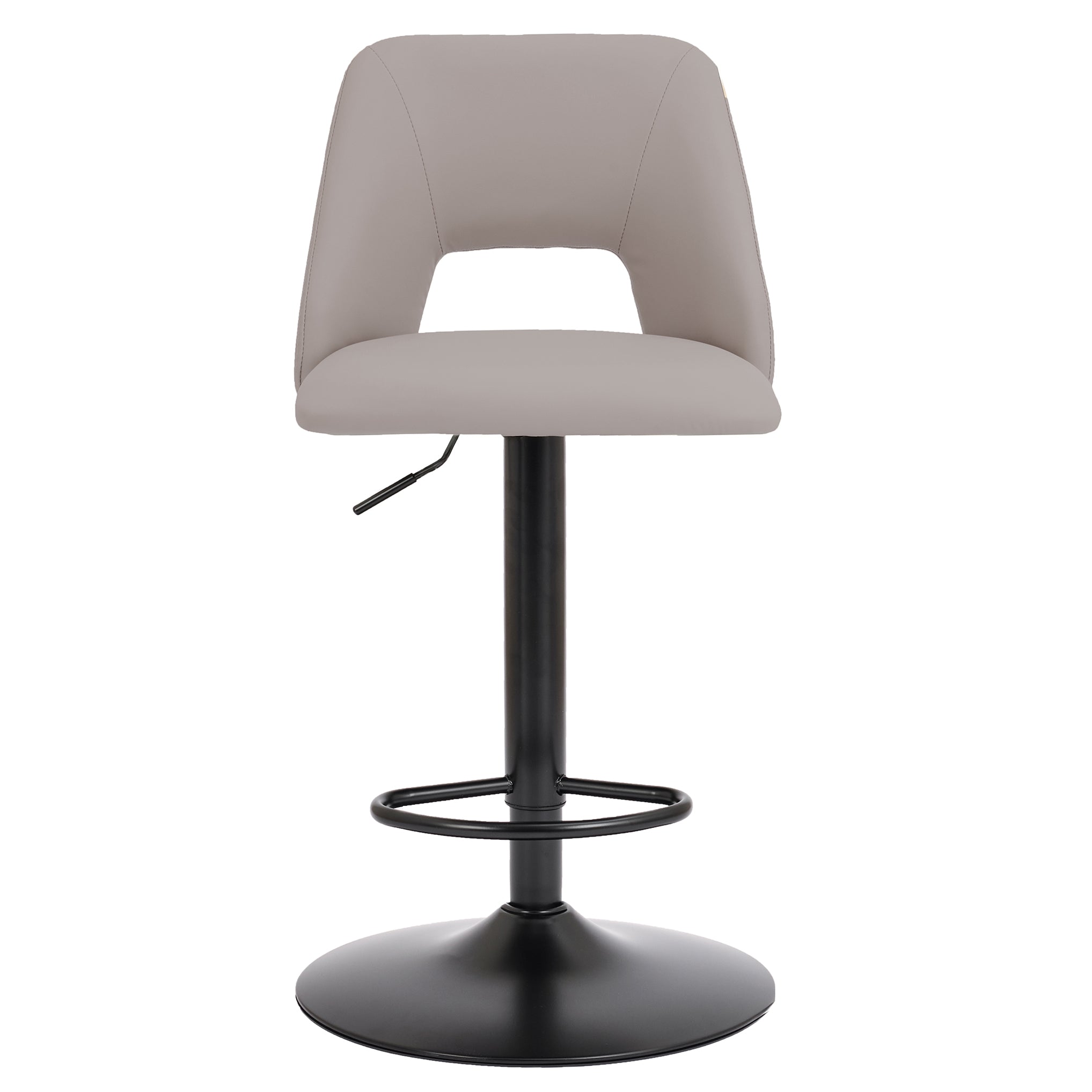 Adler Air Lift Stool - Beige Faux Leather Matte Black Base-DECOROLALA