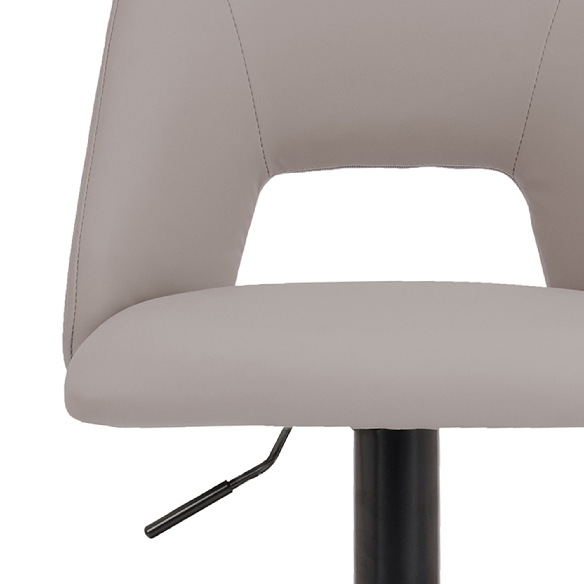 Adler Air Lift Stool - Beige Faux Leather Matte Black Base-DECOROLALA