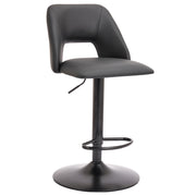 Adler Air Lift Stool - Black Faux Leather Adjustable Height-DECOROLALA