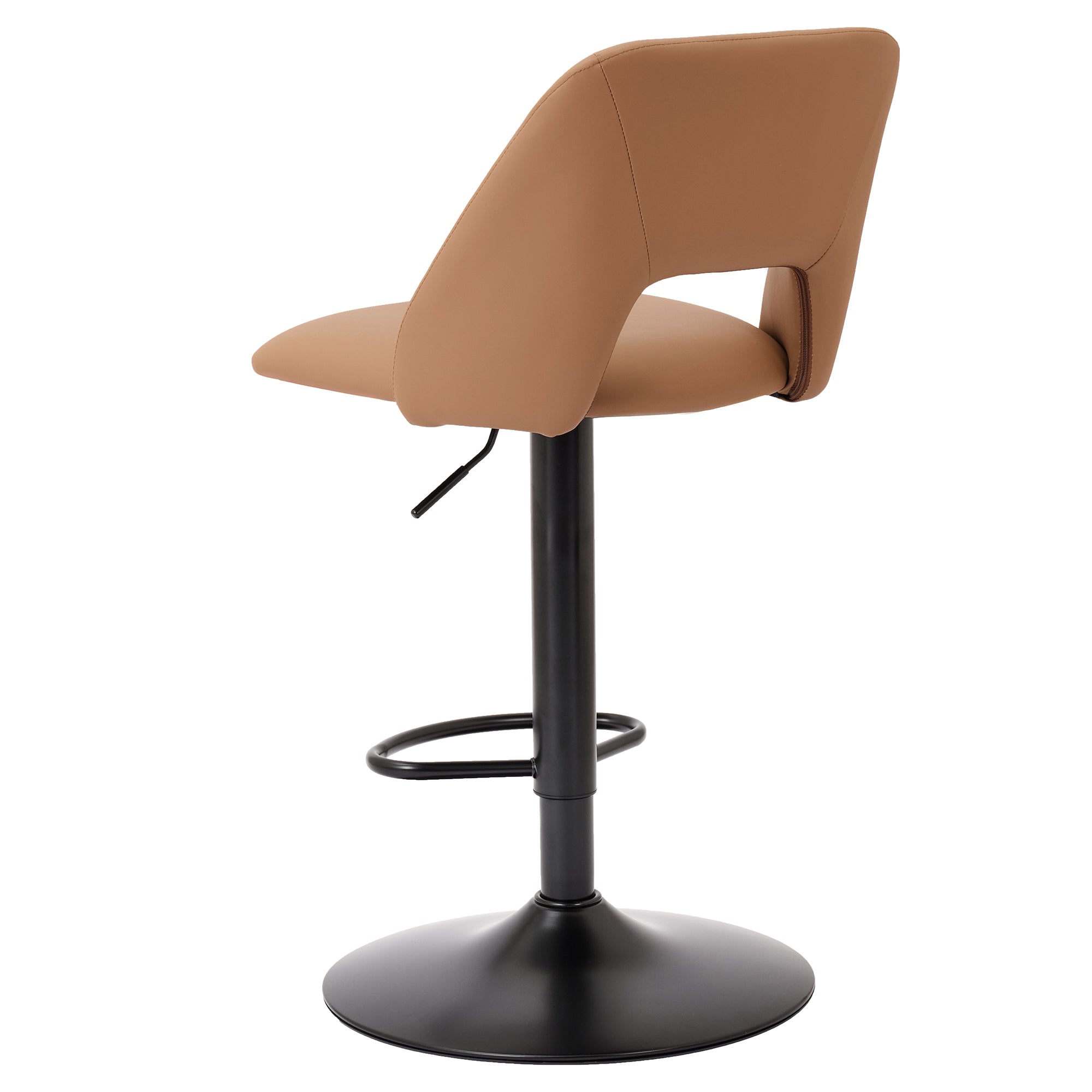 Adler Air Lift Stool - Tan Faux Leather Adjustable Height-DECOROLALA