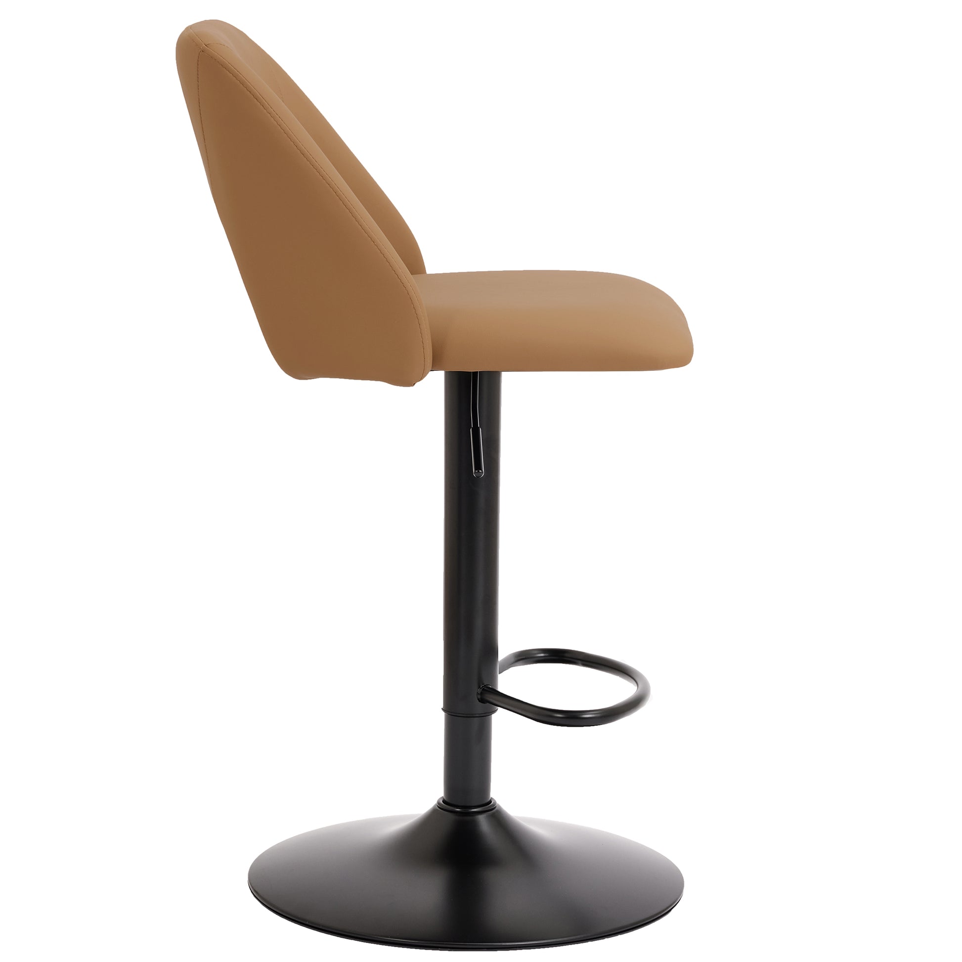 Adler Air Lift Stool - Tan Faux Leather Adjustable Height-DECOROLALA