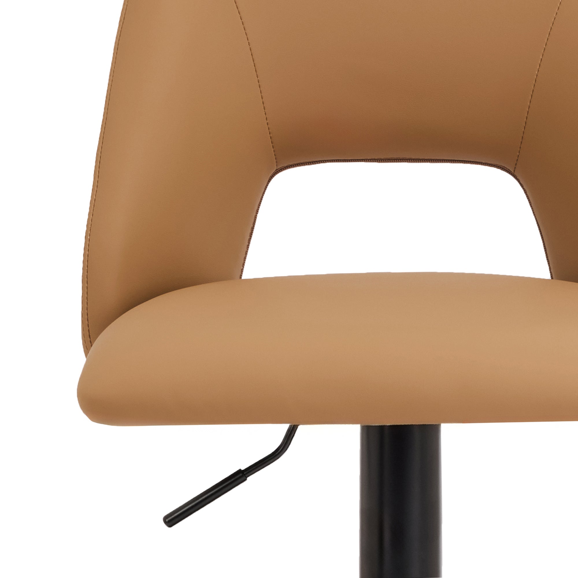 Adler Air Lift Stool - Tan Faux Leather Adjustable Height-DECOROLALA