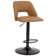 Adler Air Lift Stool - Tan Faux Leather Adjustable Height-DECOROLALA