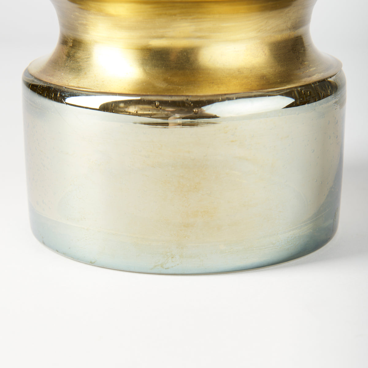 Adriatic I Small Brushed Gold Metal Glass Vase-Vase-DECOROLALA