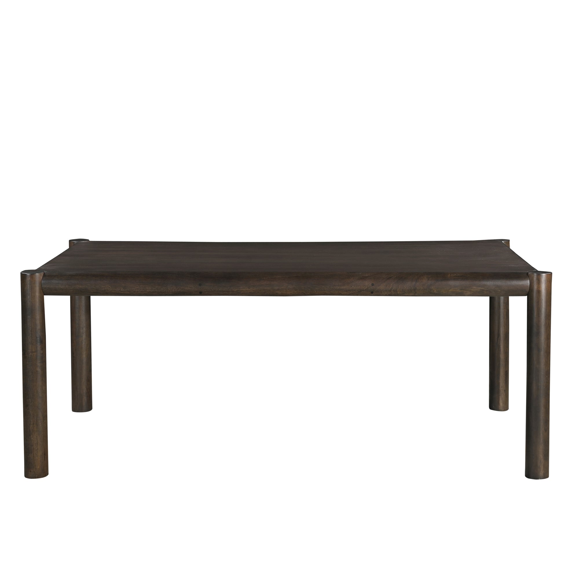 Advik Celest 7-Piece Mango Wood Dining Set - Brown Faux Leather-DECOROLALA