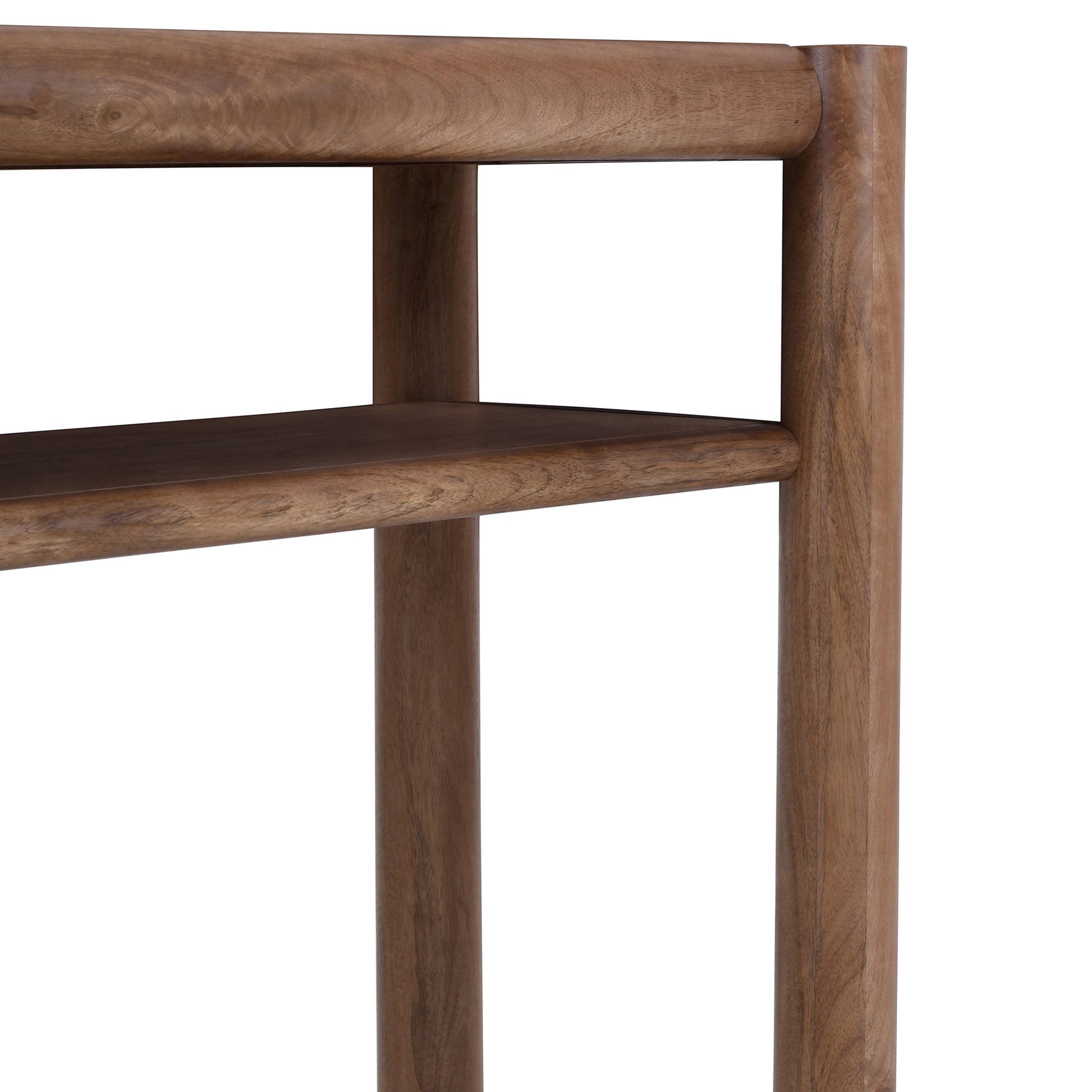 Advik Mango Wood Console Table - Walnut Mid-Century Modern-DECOROLALA