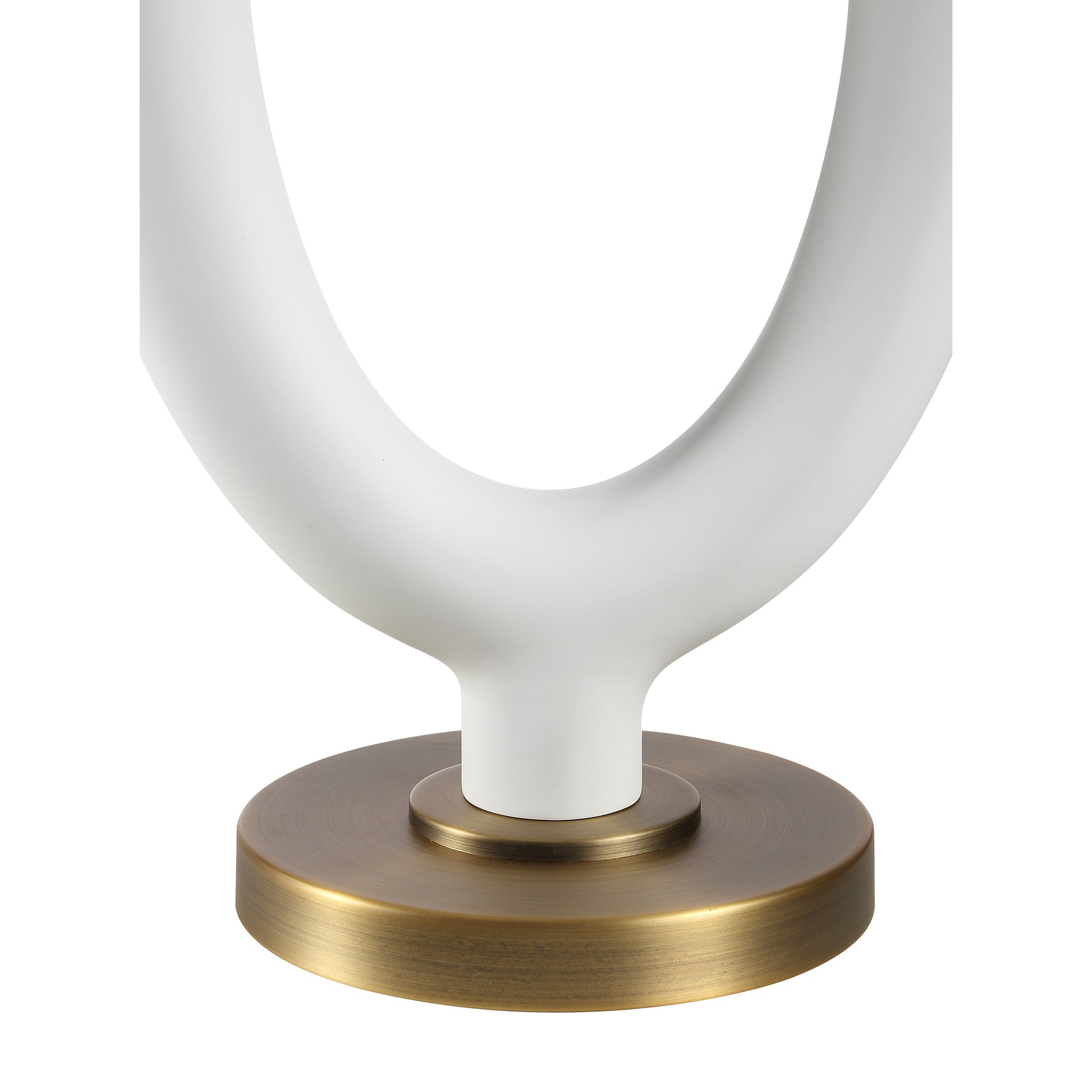 Aeris 31" White Table Lamp with Brass Details-Table Lamp-DECOROLALA