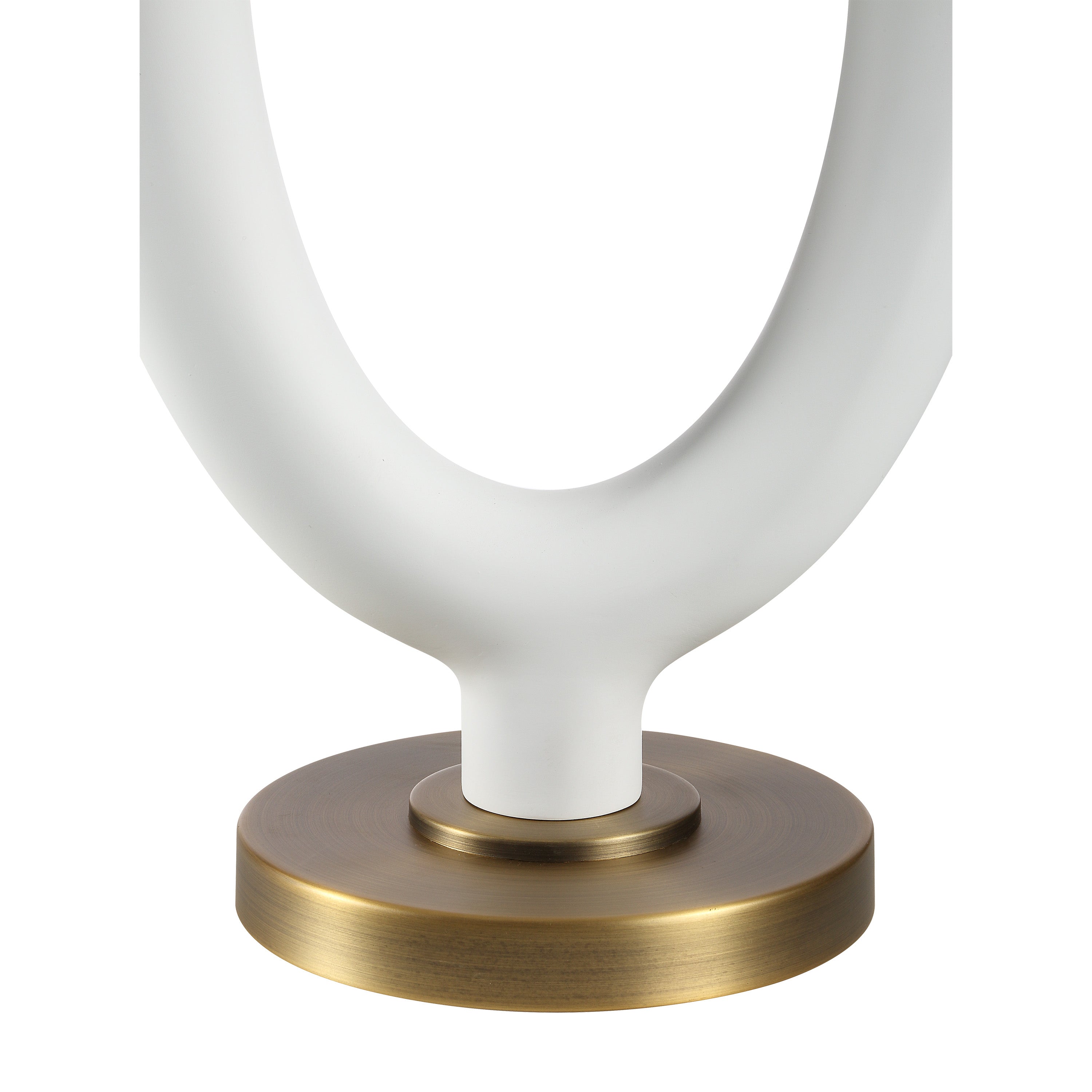 Aeris 31" White Table Lamp with Brass Details-Table Lamp-DECOROLALA