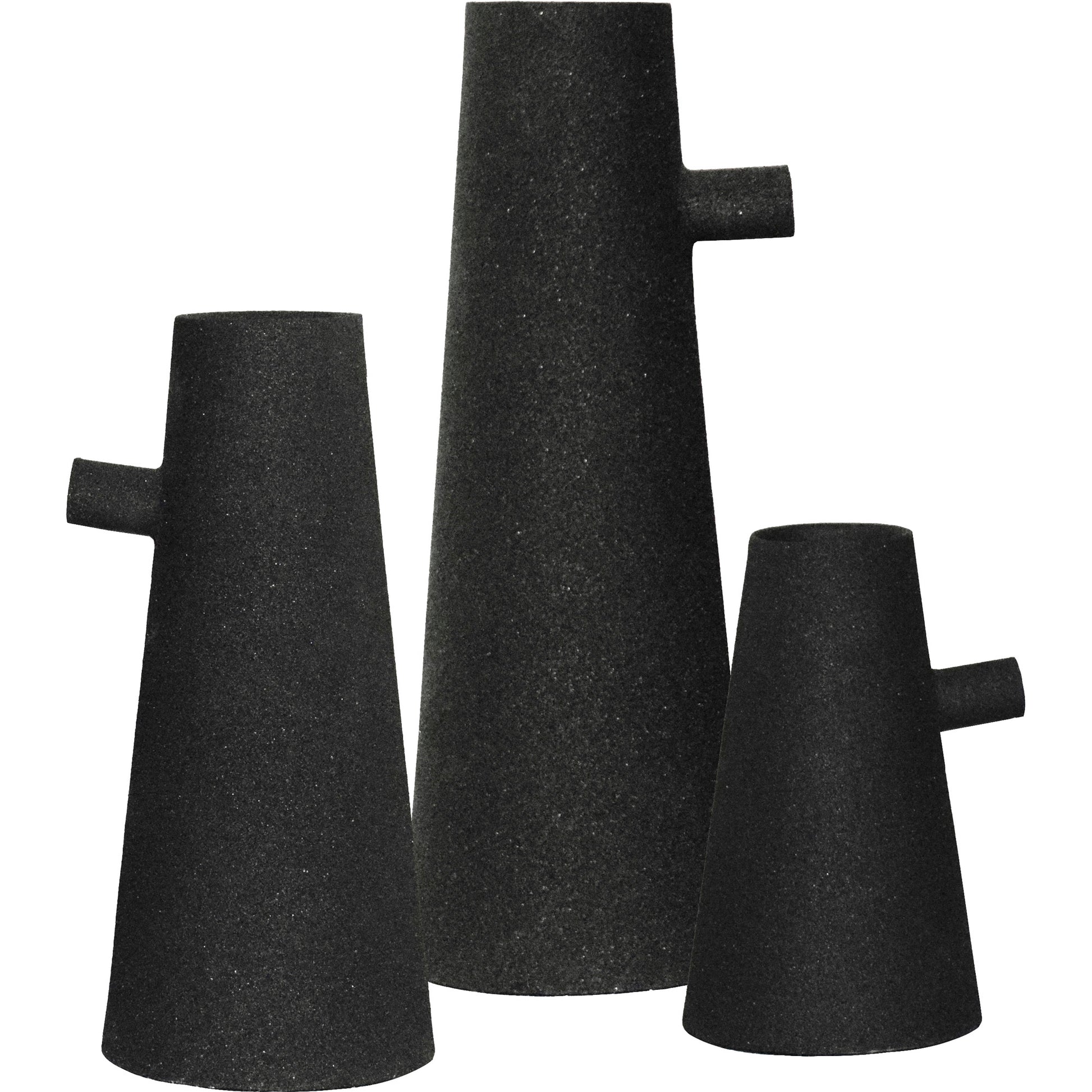 Aflynta Indoor Iron Vase, Matte Black-Vase-DECOROLALA
