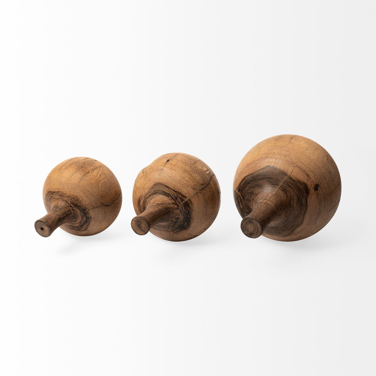 Afra Large Solid Wood Vase Shaped Decorative Object-Objects-DECOROLALA
