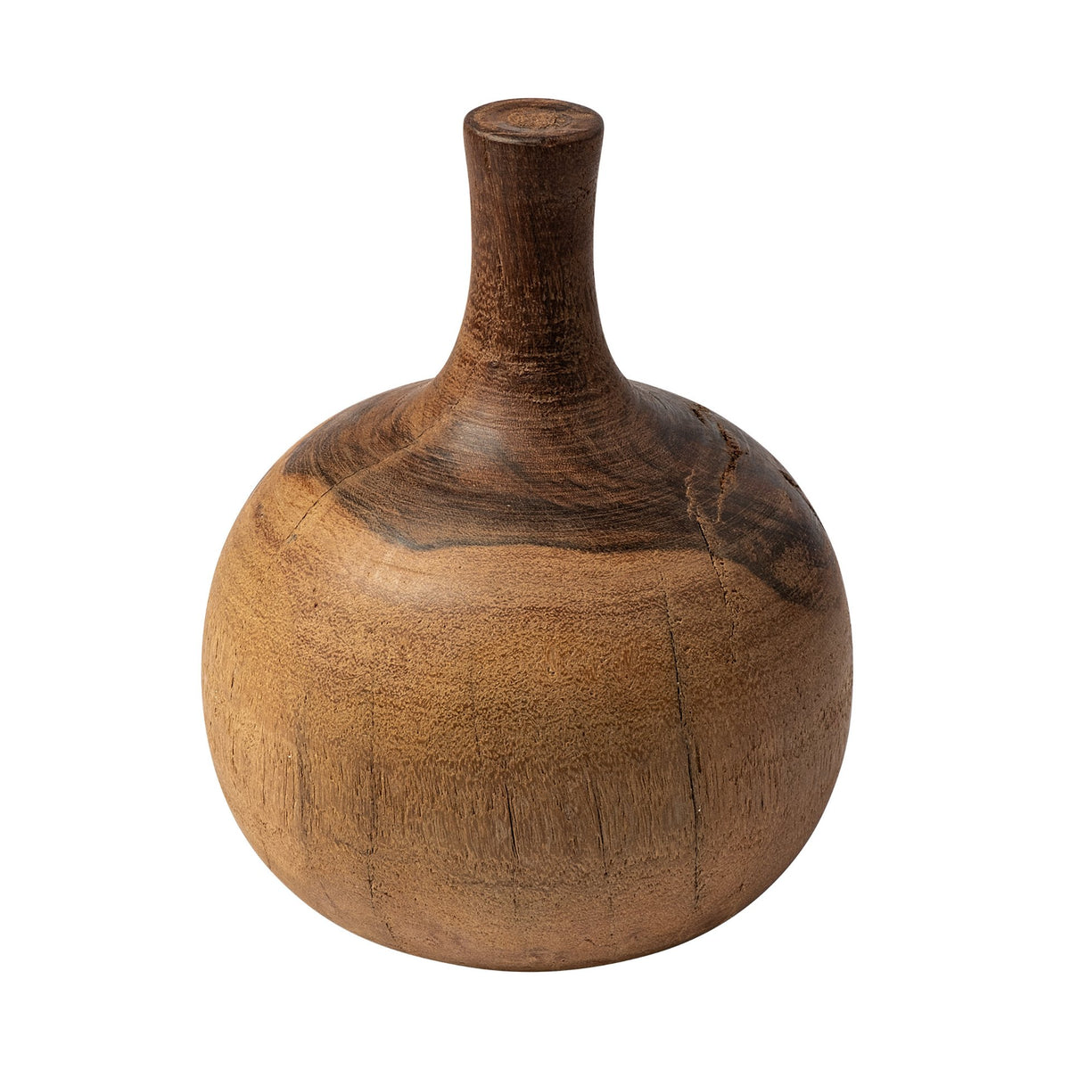 Afra Large Solid Wood Vase Shaped Decorative Object-Objects-DECOROLALA