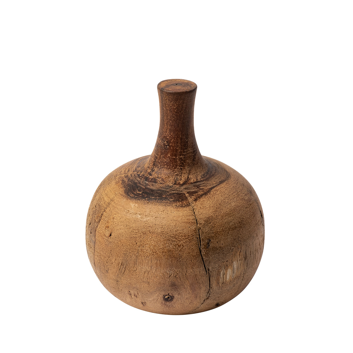 Afra Medium Solid Wood Vase Shaped Decorative Object-Objects-DECOROLALA
