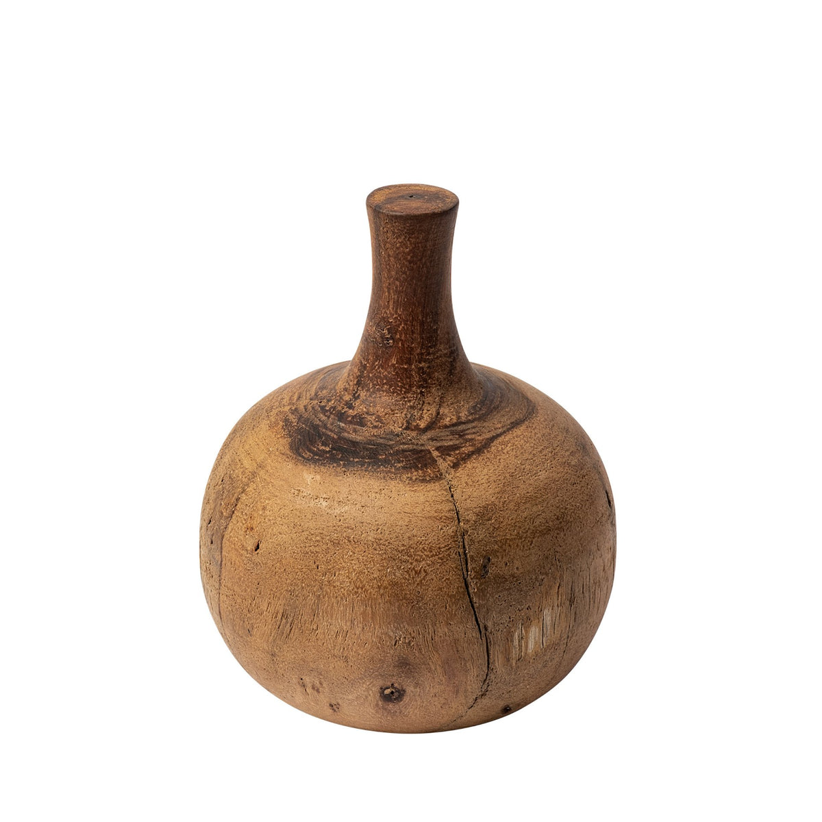 Afra Medium Solid Wood Vase Shaped Decorative Object-Objects-DECOROLALA