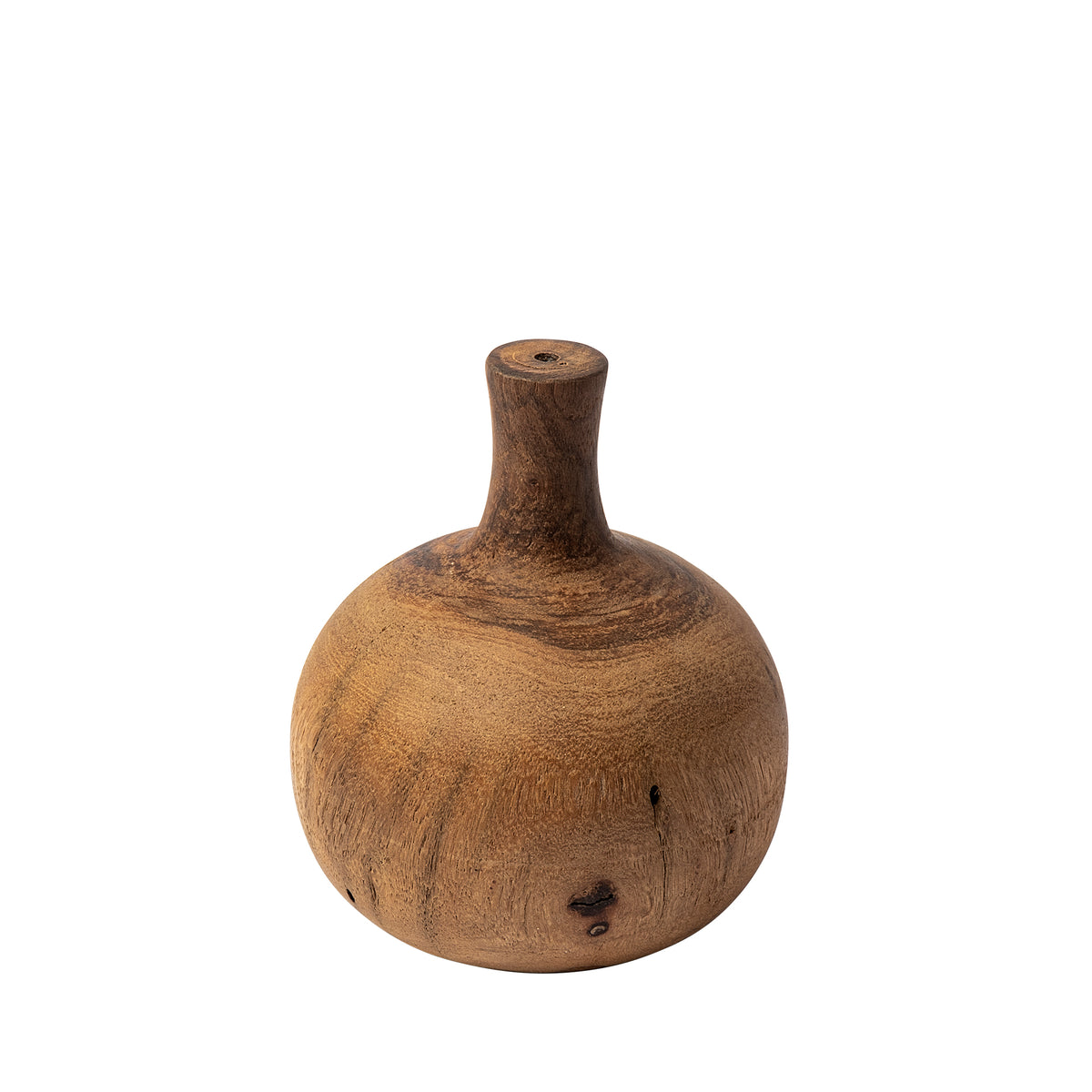 Afra Small Solid Wood Vase Shaped Decorative Object-Objects-DECOROLALA