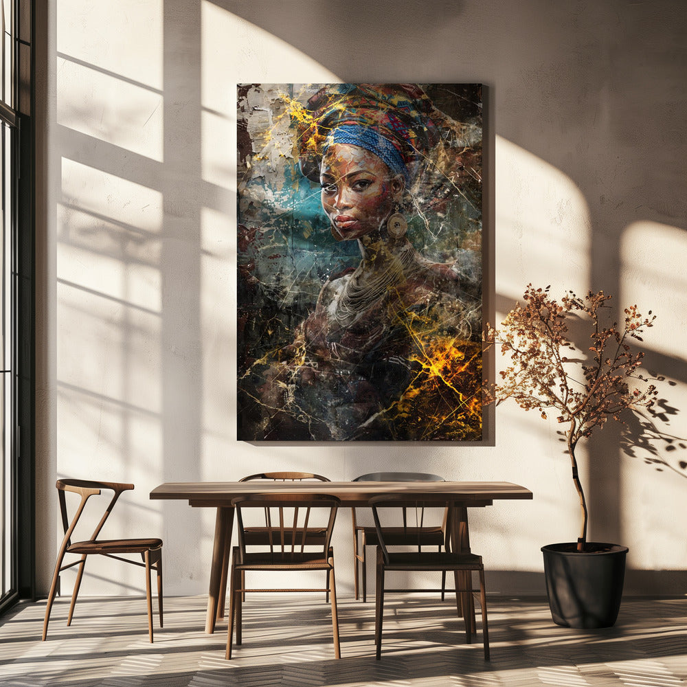 African Art Illustration Wall Art 067-canvas-DECOROLALA