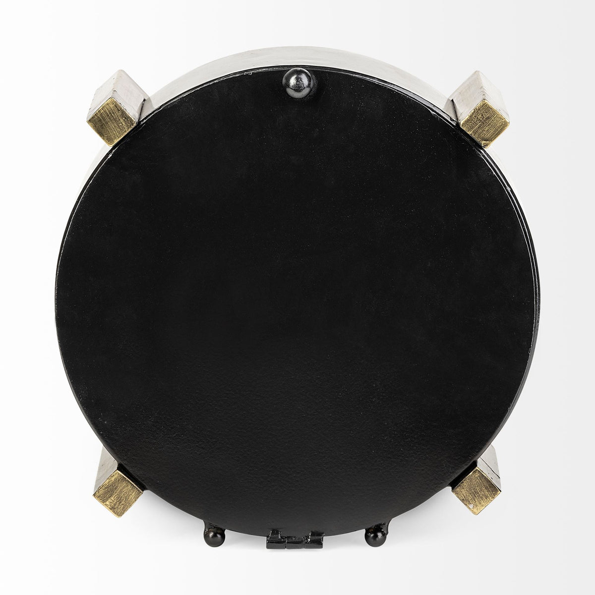 Agar Black Metal Round Table Clock-Table Clocks-DECOROLALA