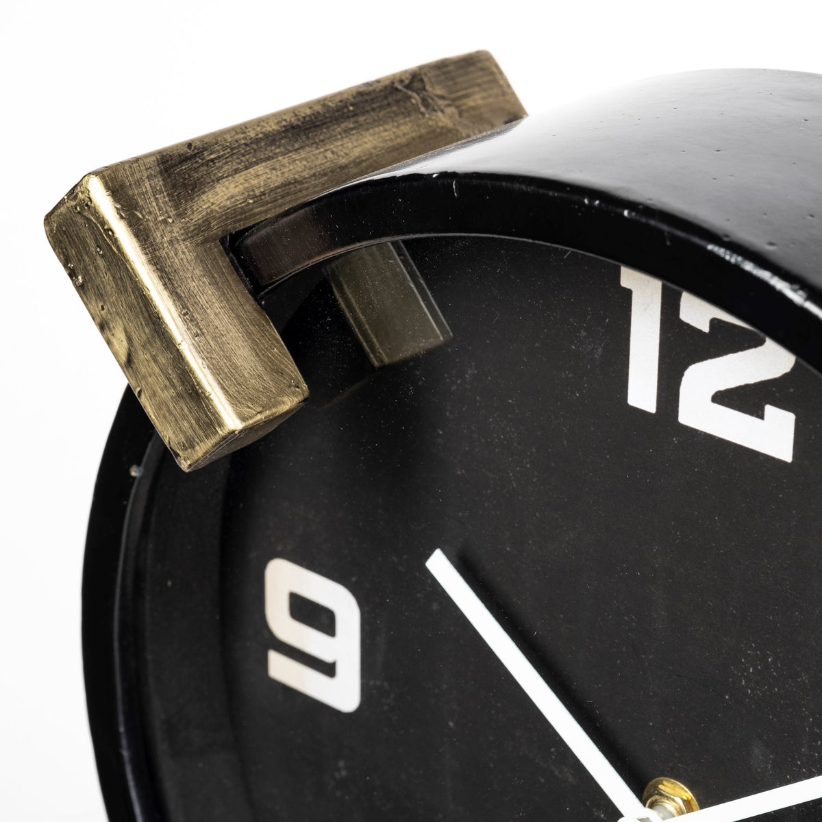 Agar Black Metal Round Table Clock-Table Clocks-DECOROLALA