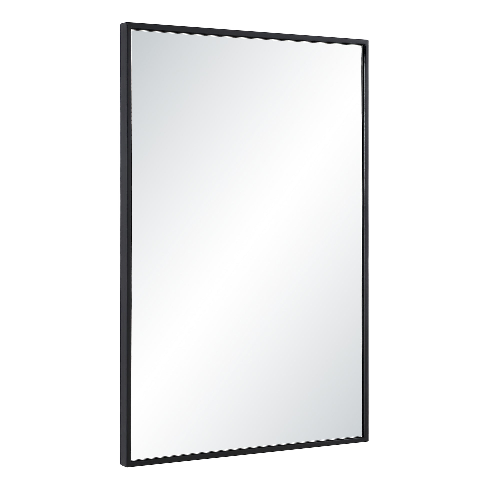 Agata 36" H x 24" W Wall Mirror, Black-Mirror-DECOROLALA