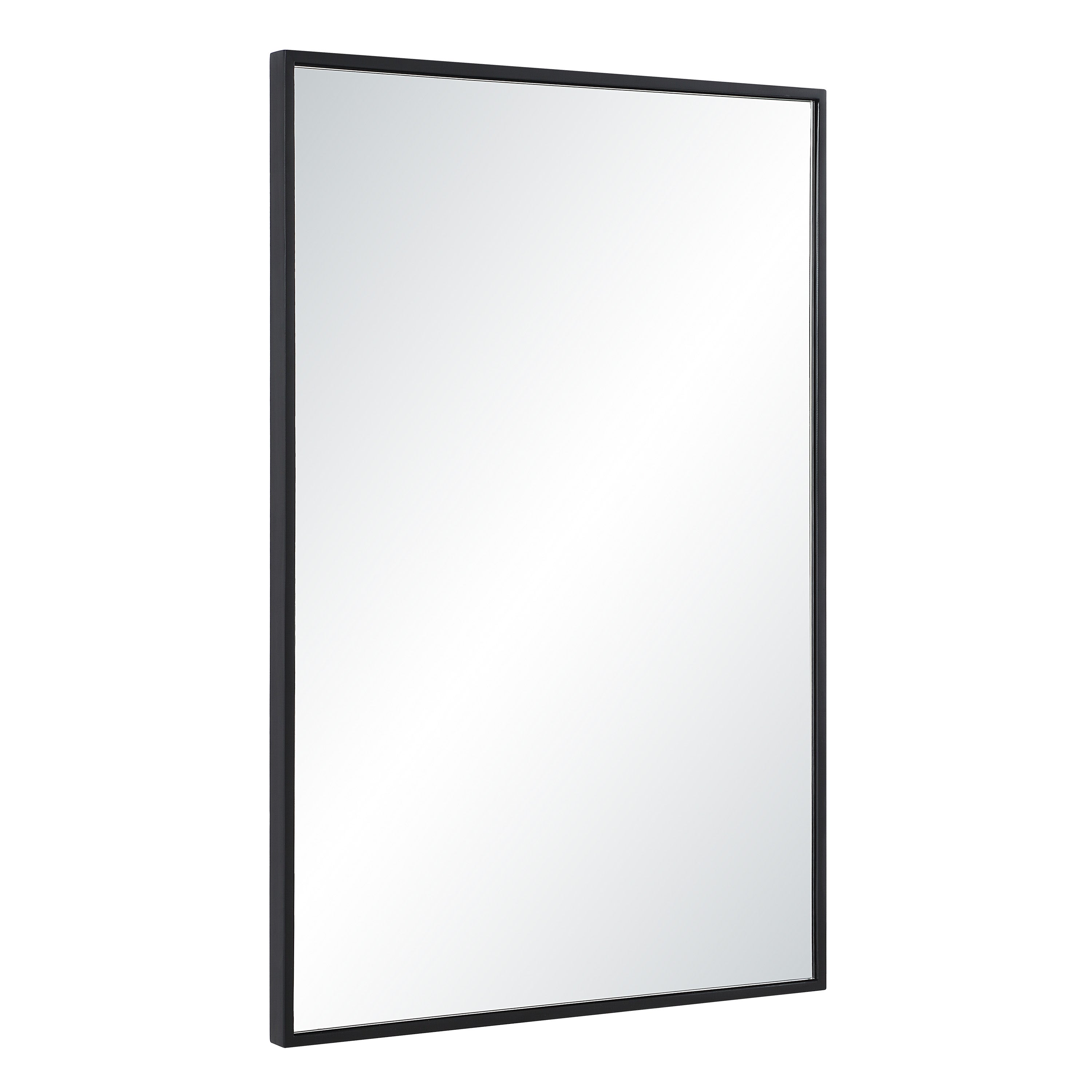 Agata 36" H x 24" W Wall Mirror, Black-Mirror-DECOROLALA