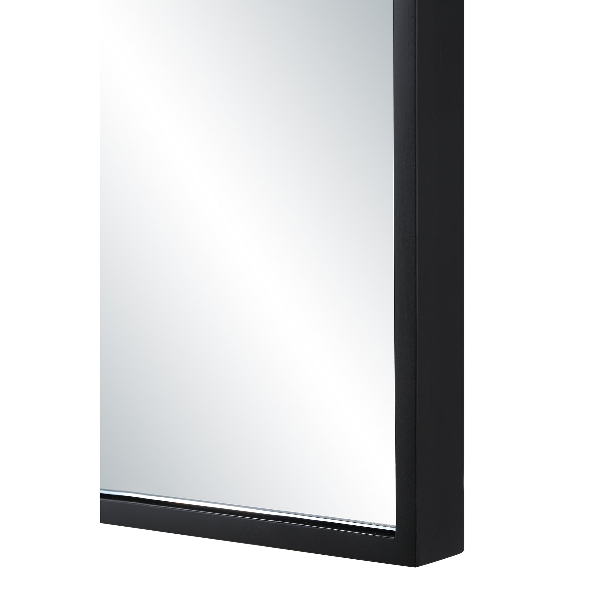 Agata 36" H x 24" W Wall Mirror, Black-Mirror-DECOROLALA