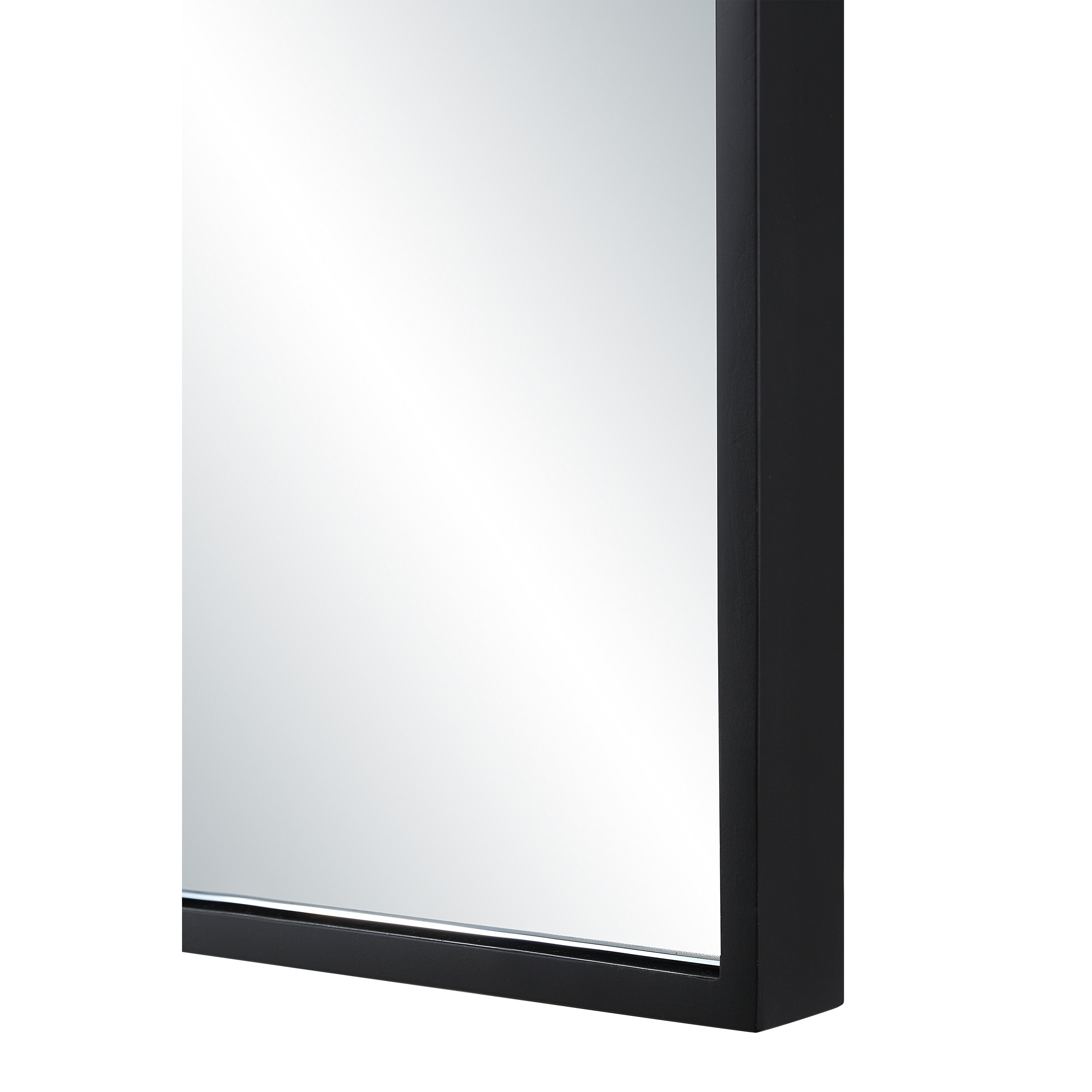 Agata 36" H x 24" W Wall Mirror, Black-Mirror-DECOROLALA