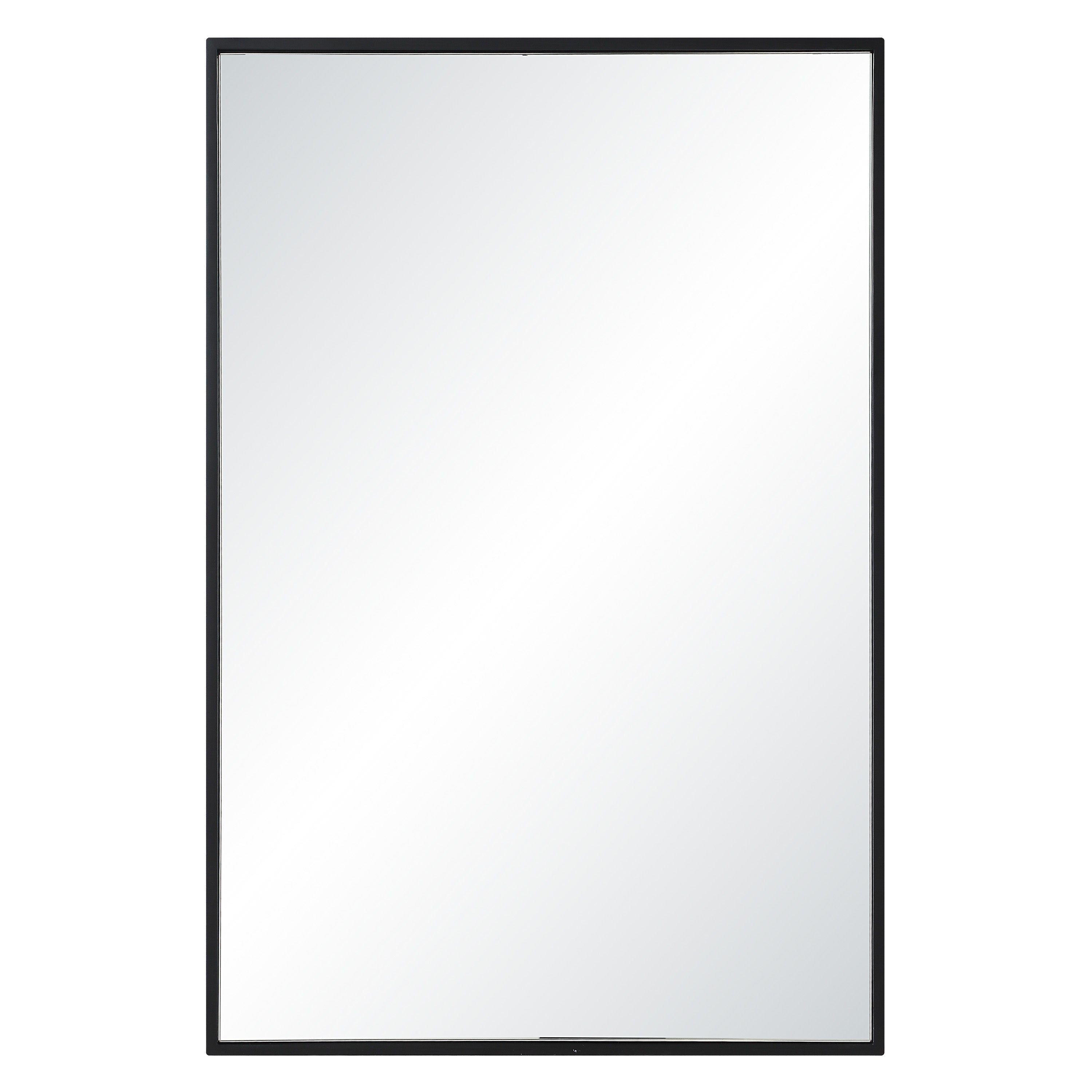 Agata 36" H x 24" W Wall Mirror, Black-Mirror-DECOROLALA