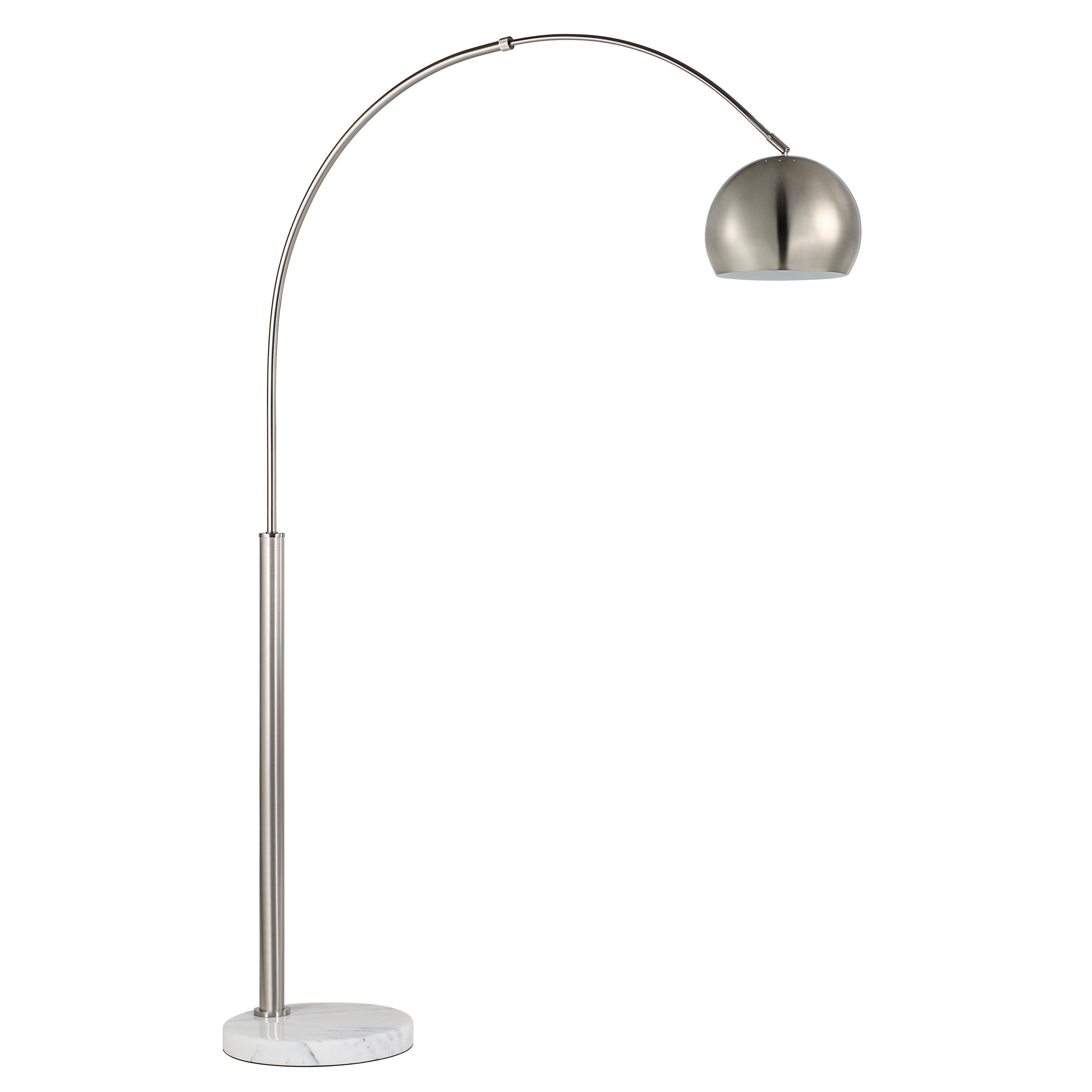 Aglow 77.375" Floor Lamp with Marble Base, Grey-Floor Lamp-DECOROLALA