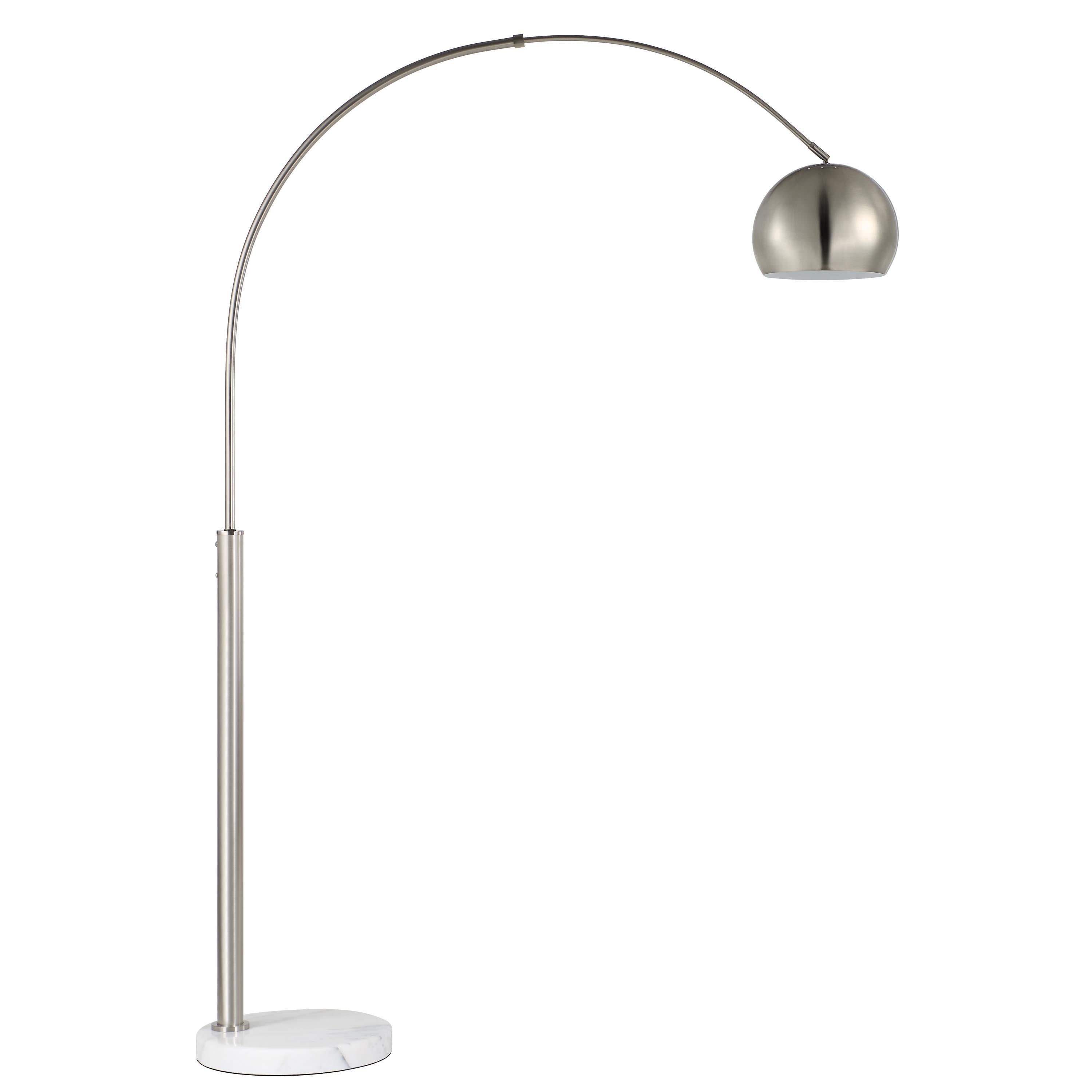 Aglow 77.375" Floor Lamp with Marble Base, Grey-Floor Lamp-DECOROLALA