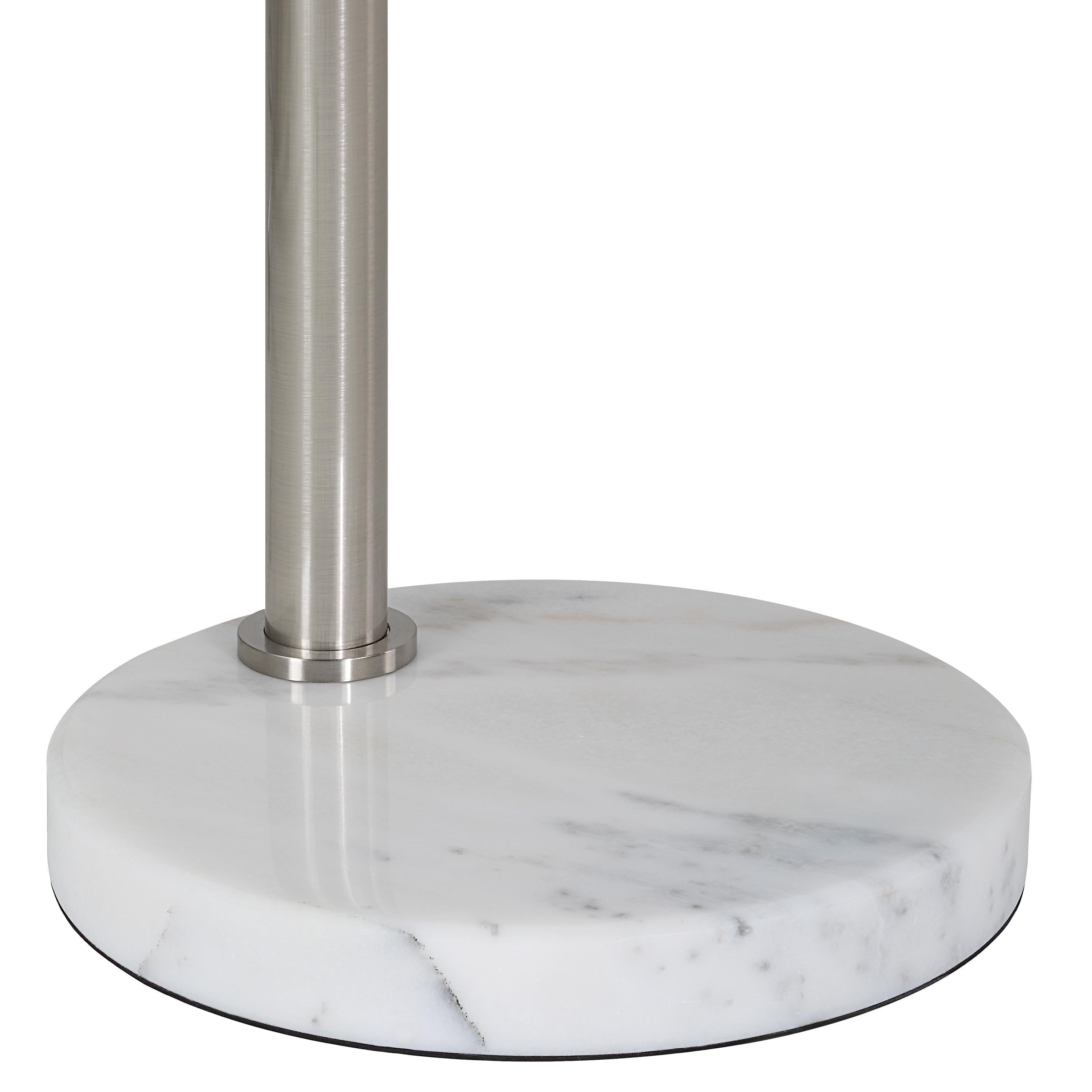 Aglow 77.375" Floor Lamp with Marble Base, Grey-Floor Lamp-DECOROLALA